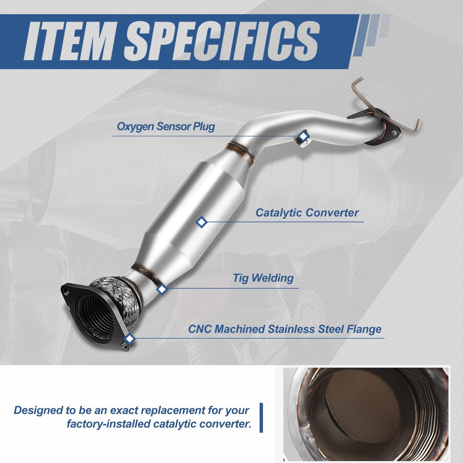 Auto Dynasty (EPA Compliant 10094) Factory Style Front Catalytic Converter Exhaust Manifold Compatible with Buick Allure Lacrosse Pontiac Grand Prix 3.8L 2004-2009, Stainless Steel