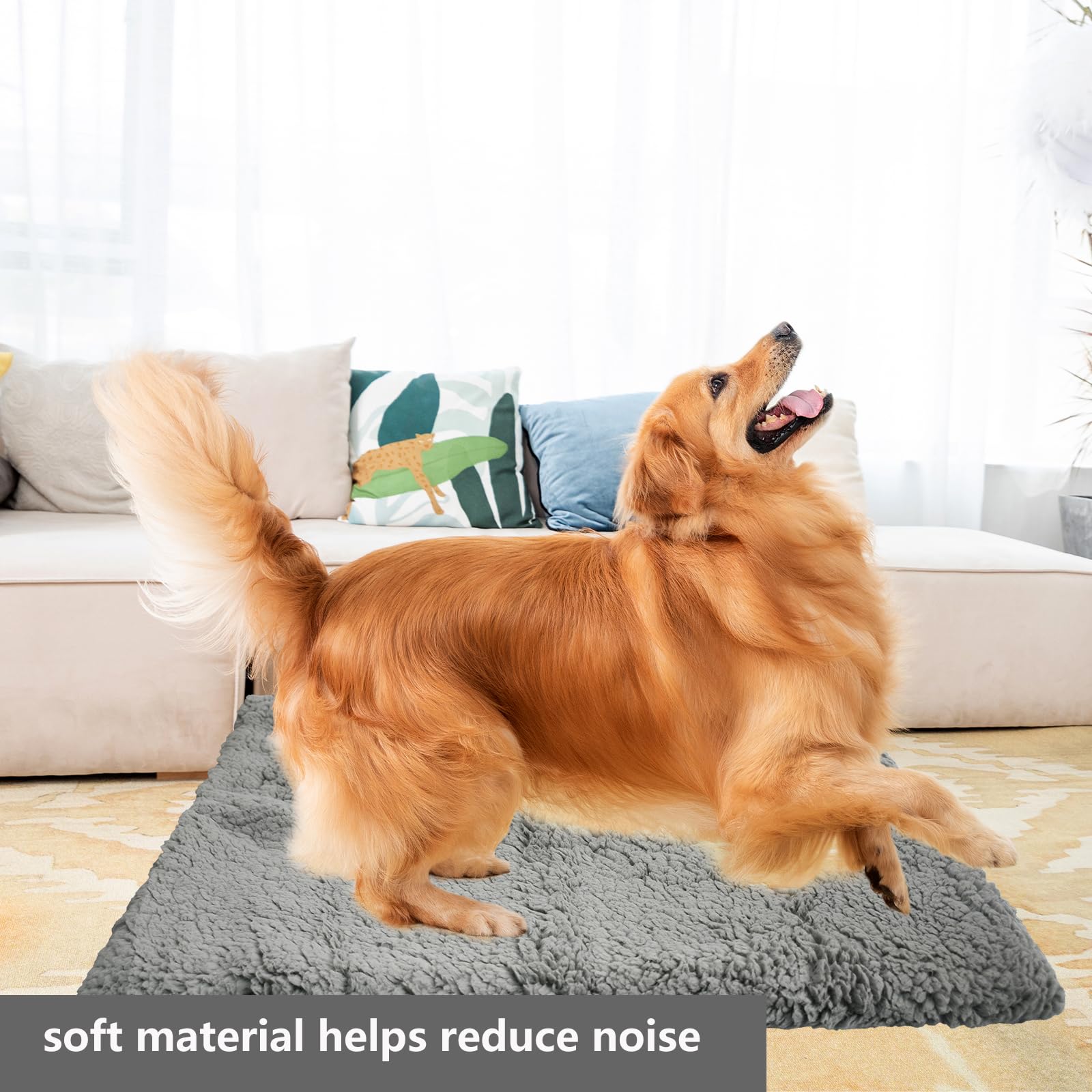 Aomhrek Warm Pet Blanket for Dogs and Cats, Light Grey, Cot - Image 4