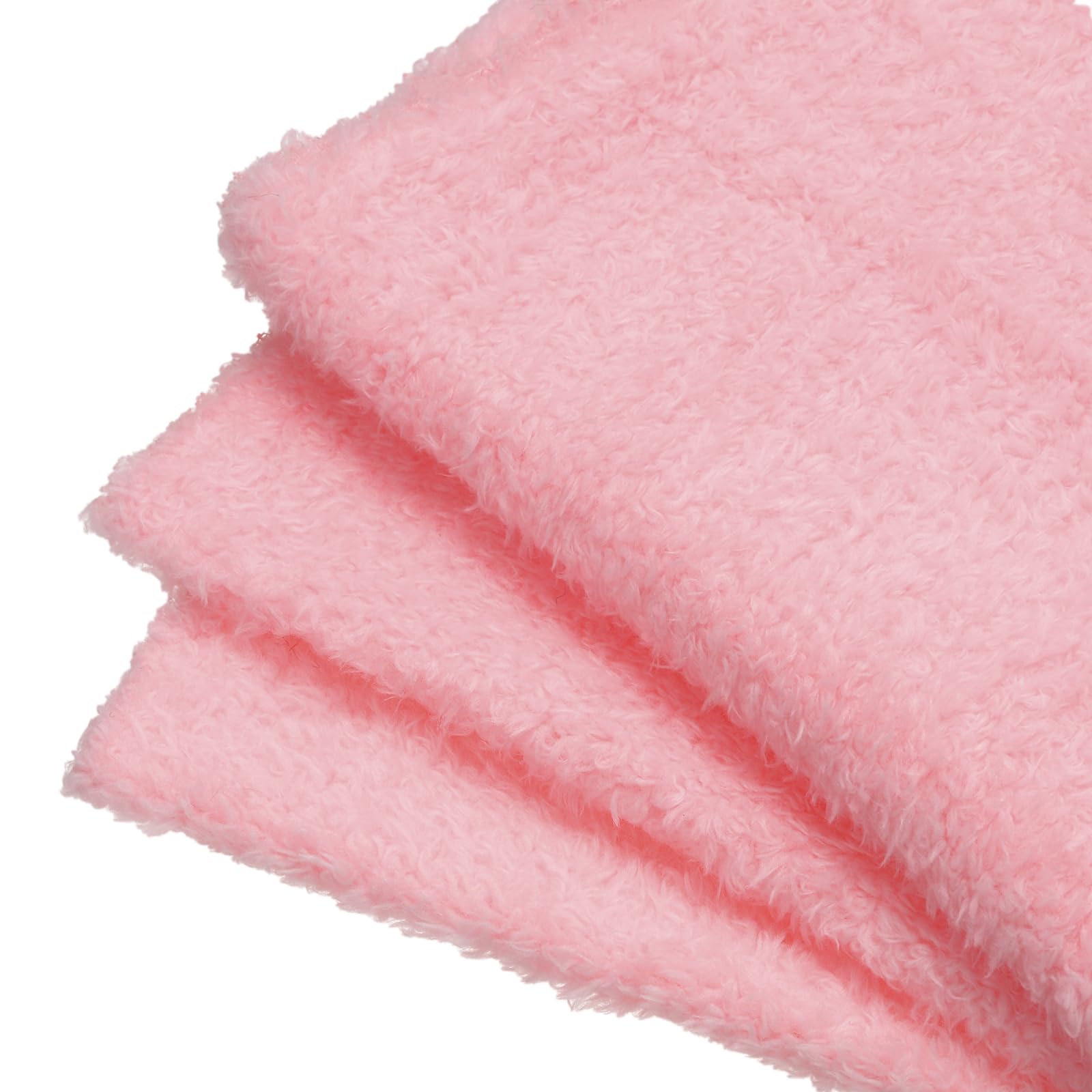 sourcing map Faux Fur Fabric, 50cmx50cm Polyester Curly Plush Fabrics Fluffy Blanket Material Fitting for DIY Sewing Crafts Stuffed Animals Pillows Pet Furniture, Strawberry Pink