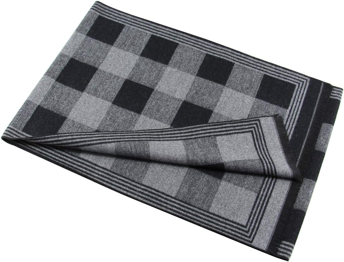 EONPOW Warm Winter Scarf Men, Mens Autumn Plaid Scarves