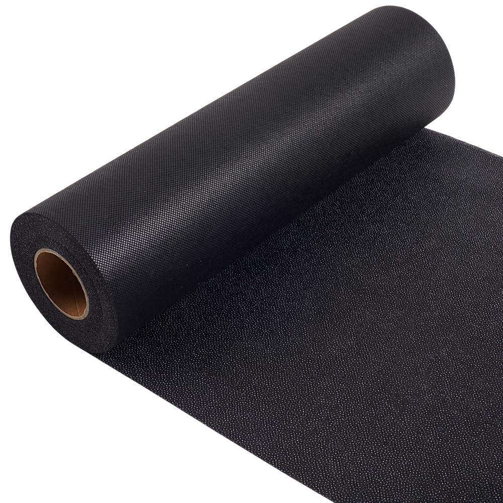 CRASPIRE Entretela Termoadhesiva de Poliéster de Peso Pesado de Una Sola Cara de 30 Yarda X 11.8 Pulgadas Pulgadas Color Negro para Manualidades Costura Acolchado Y Manualidades.
