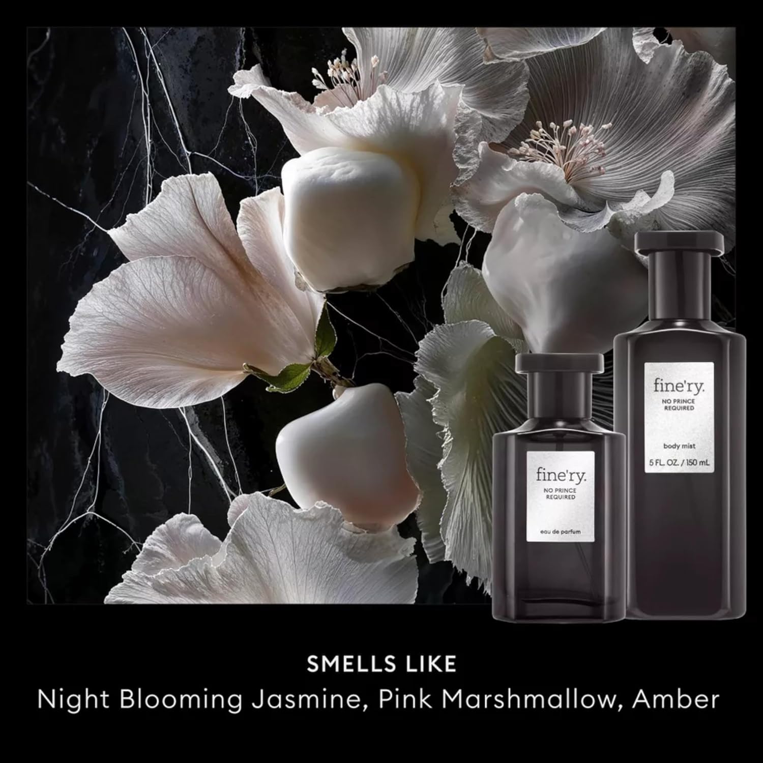 Fine'ry Jasmine Amber Eau de Parfum - No Prince Required Long-Lasting Perfume for Women & Girls - Blooming Jasmine, Marshmallow, Amber - Floral, Musk, Full Size Hair & Body Cologne Fragrance (60mL) - Image 2