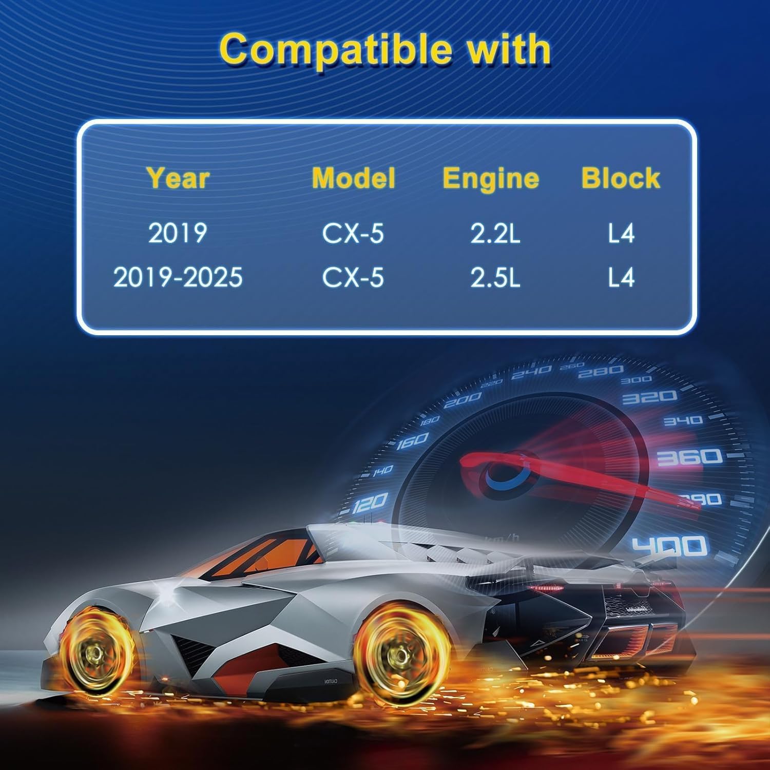 Cabin & Engine Air Filter Kit for 2019 Mazda Cx-5 2.2L(Diesel), 2019-2025 Mazda Cx-5 2.5L(Gas)