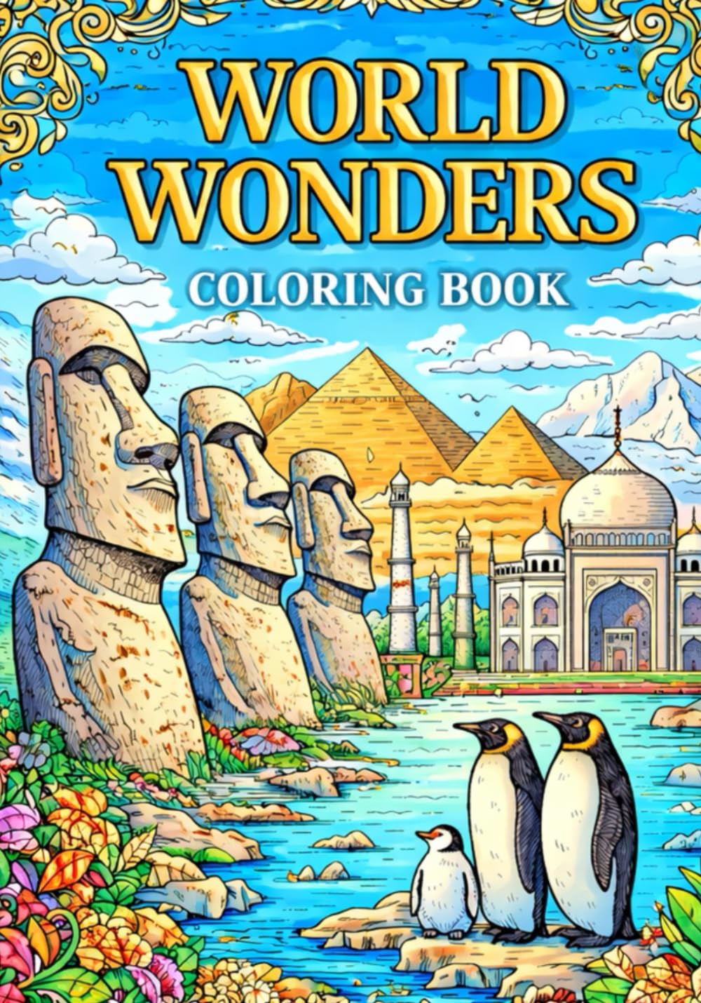 World Wonders Coloring Book: Fun Adventures Across the World