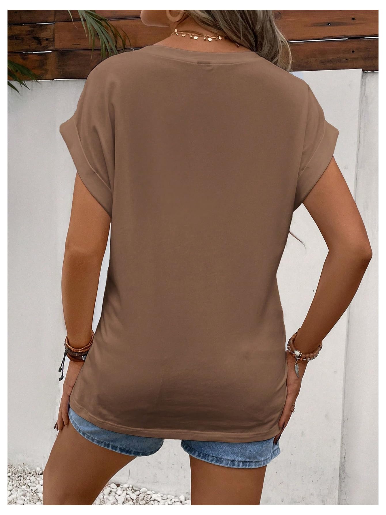 Camisetas de maternidad para mujer, cuello redondo, manga corta, camisetas de maternidad — view 3