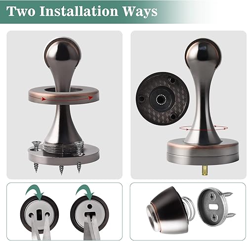 Vista 51 de Paquete de 4 topes magnéticos para puerta, topes de puerta de acero inoxidable, soporte magnético de pared para piso, resistente y moderno