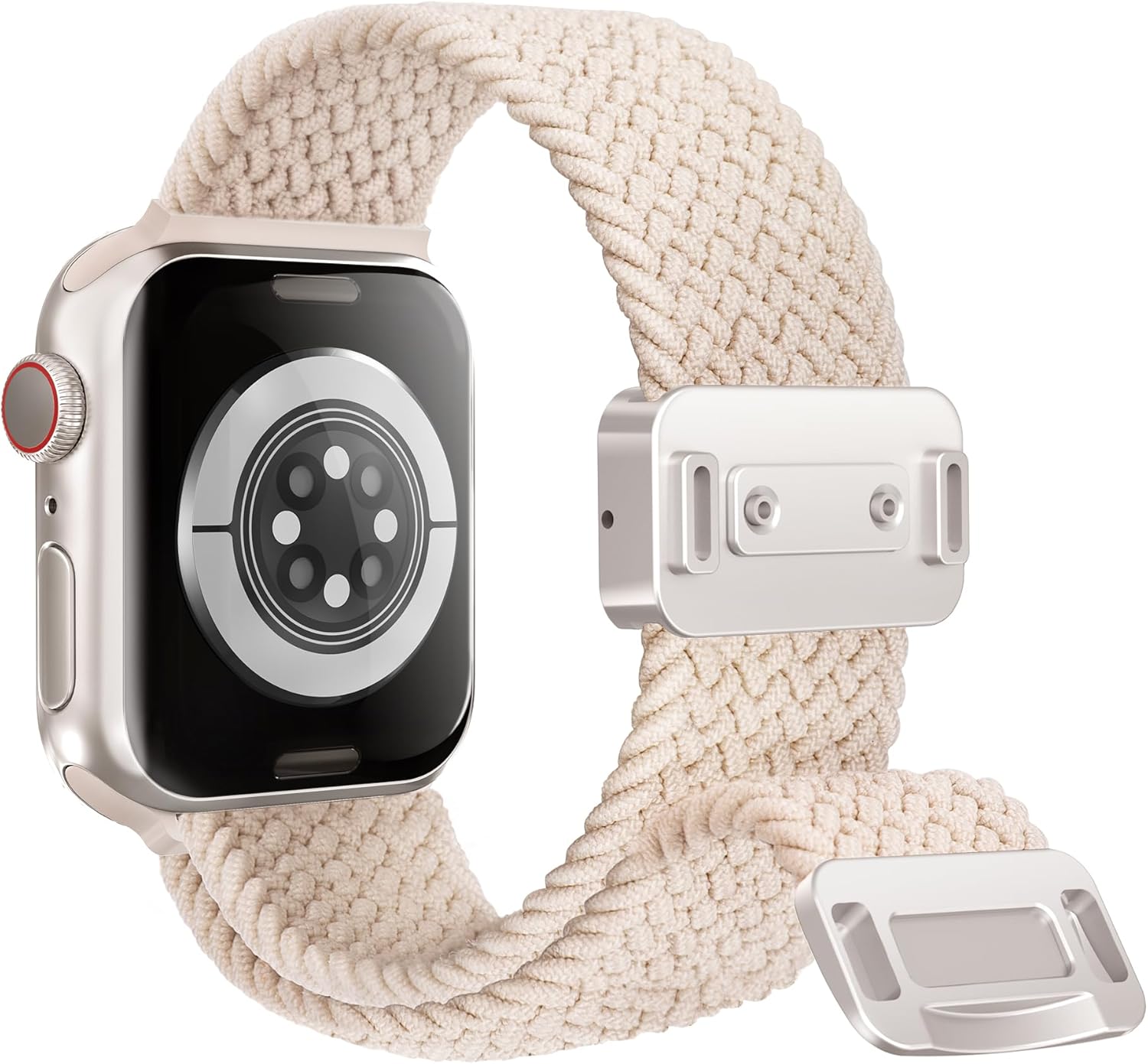 Arae Magnetic Stretchy Watch Band Compatible for Apple Watch Band 49mm 45mm 44mm 42mm, Comfortable Adjustable Straps Wristbands for iWatch Series 11 10 9 8 7 6 5 4 SE Ultra 3 2 1 Women Men,Starlight