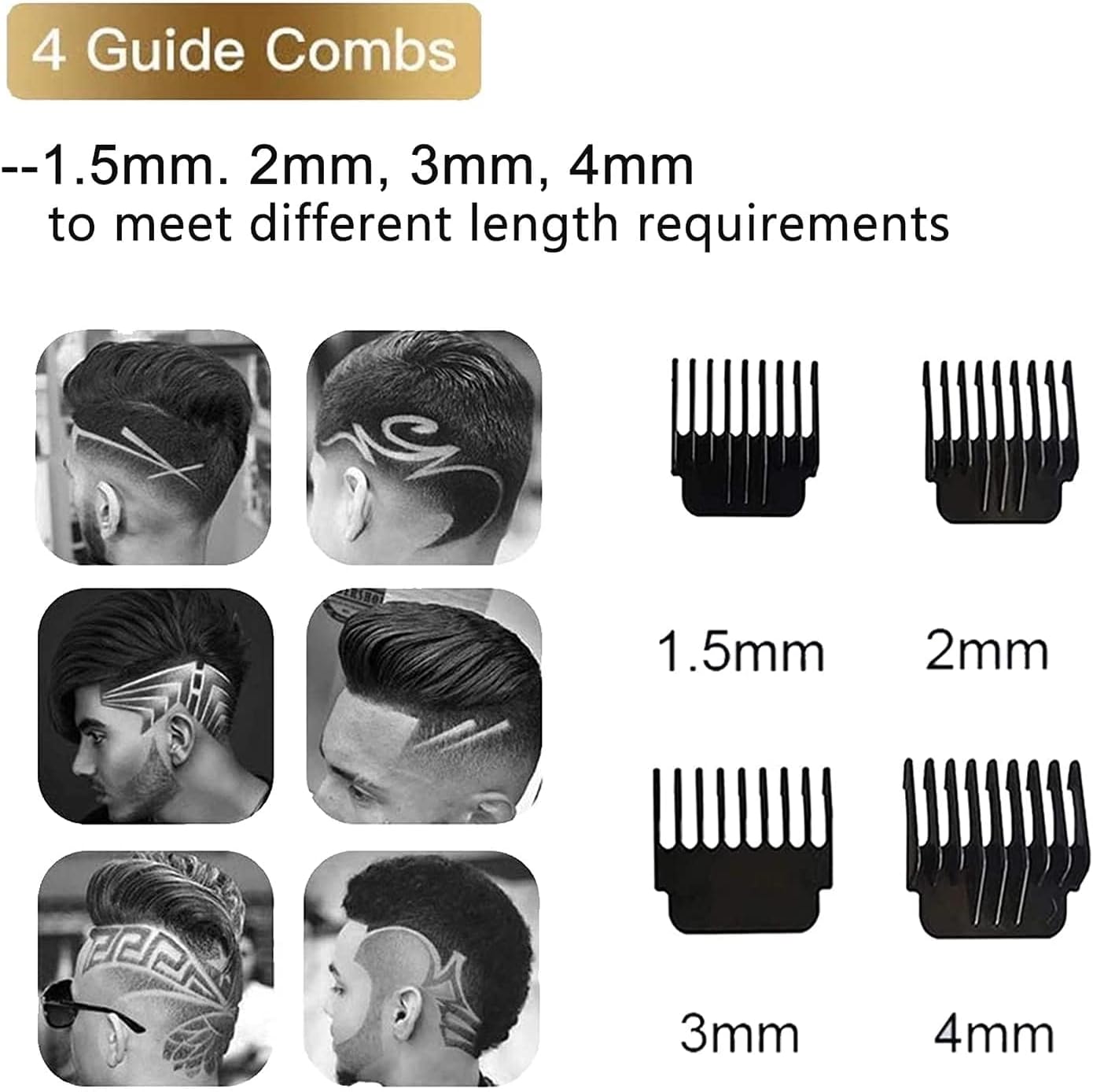 OZK Portable Beard Trimmer for Men - USB Rechargeable, Cordless Hair Clipper - White/Black