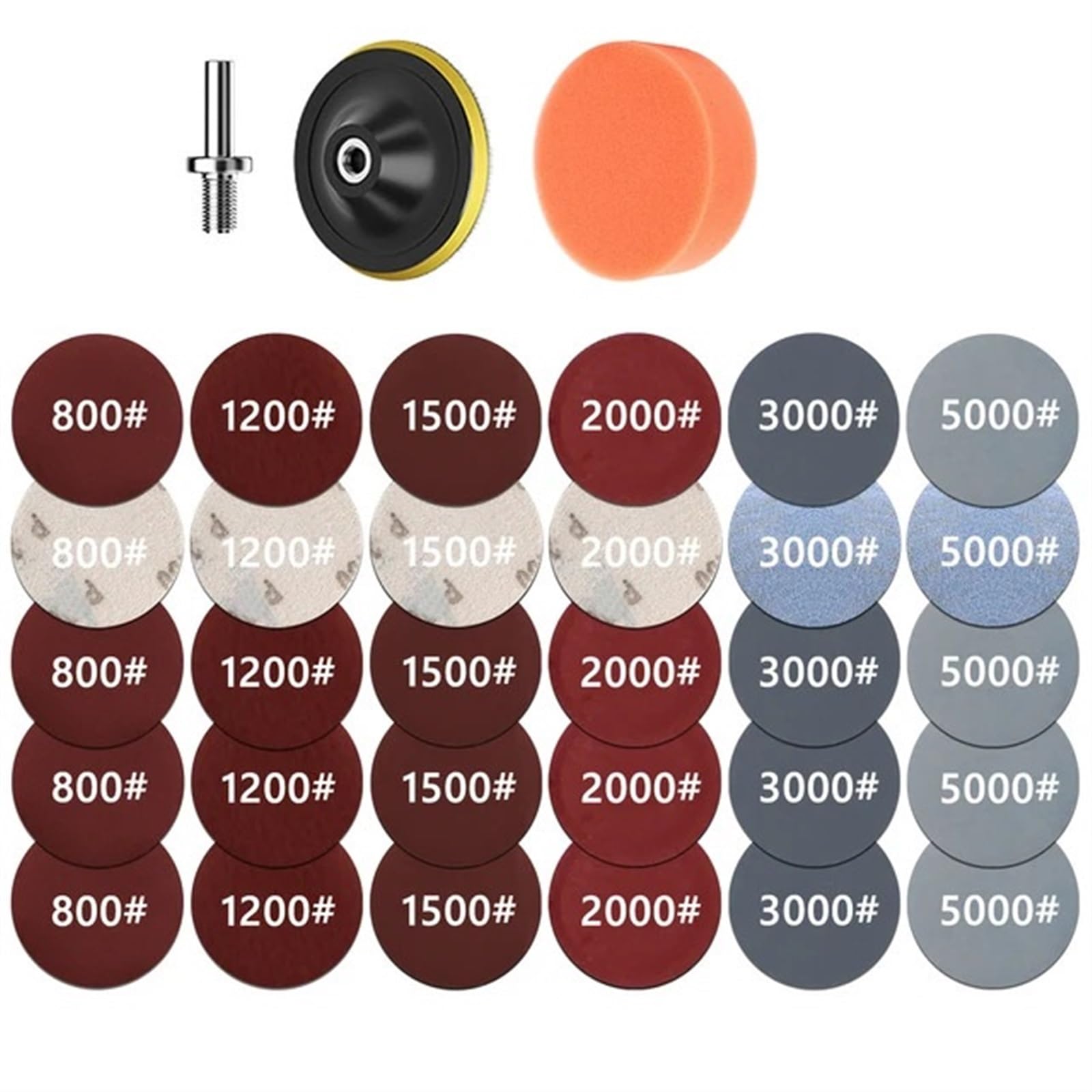 ZagYing Headlight Repair Restoration Kit Car Polishing Disc 3inch 75mm Auto Waxing Sponge Sanding Pad with Sandpaper for Car Detailing