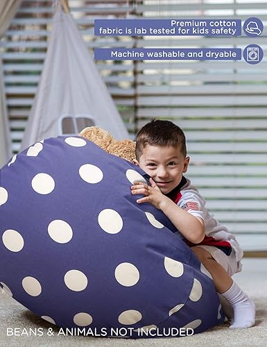 Miniatura 60 de Aubliss - Funda para organizar juguetes de felpa, se convierte en un puf cuando se rellena Se convierte en un puf para niños cuando está lleno. Aqua