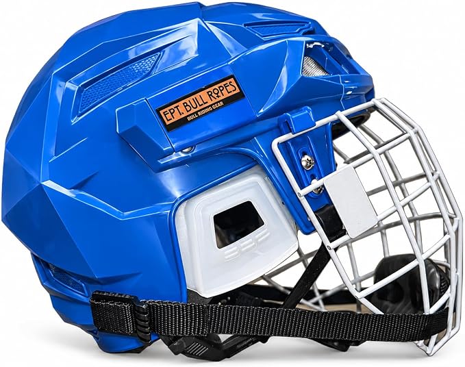 Rodeo Bull Riding Protective Helmet Blue - EPT Bull Ropes