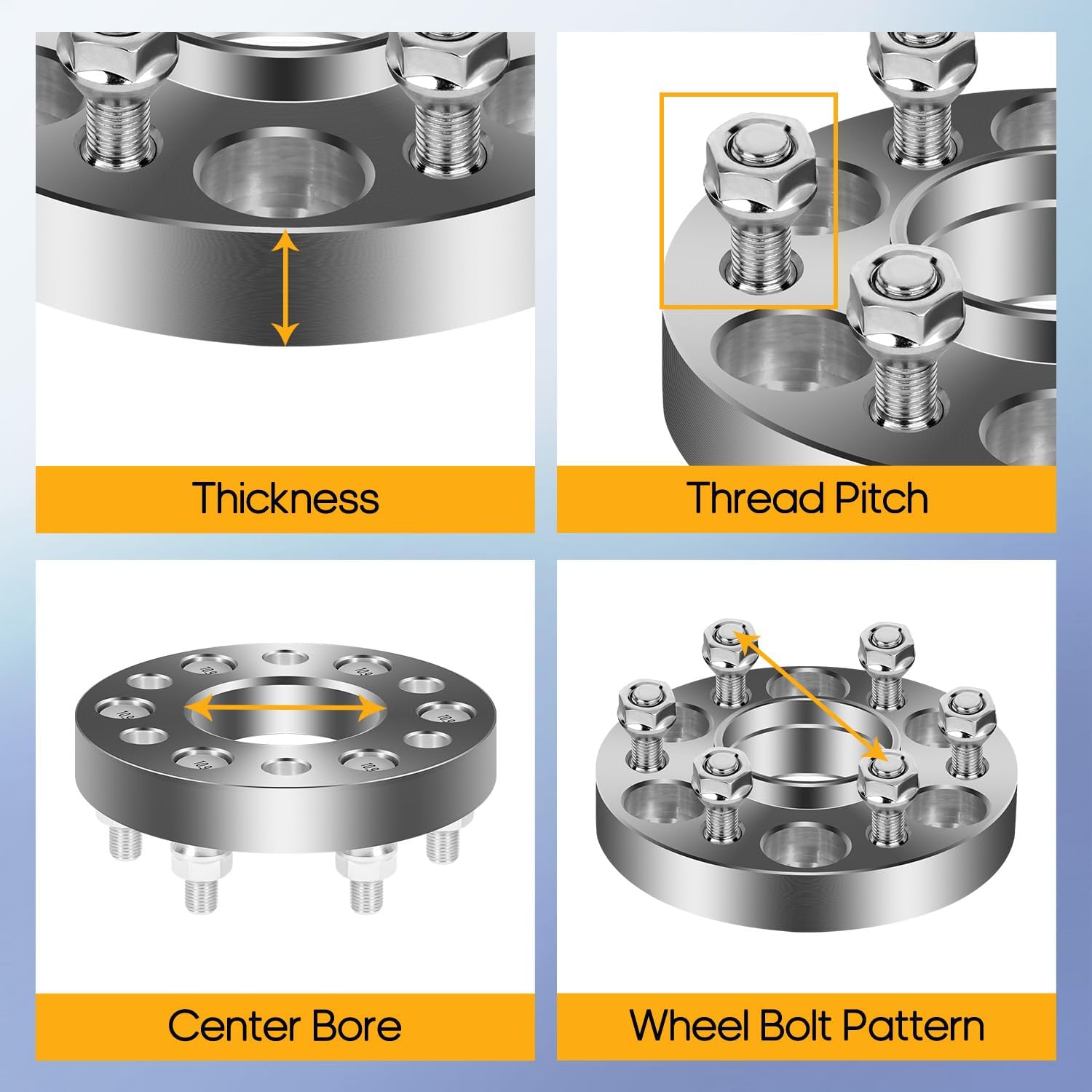 OCPTY 6x4.5 to 6x4.5 Wheel Spacers for Equator for Frontier for Pathfinder for Xterra 1 inch 12x1.25 Studs 66.1mm Hub Bore Forged Hub Centric Wheel Spacers 6 lug 2PCS