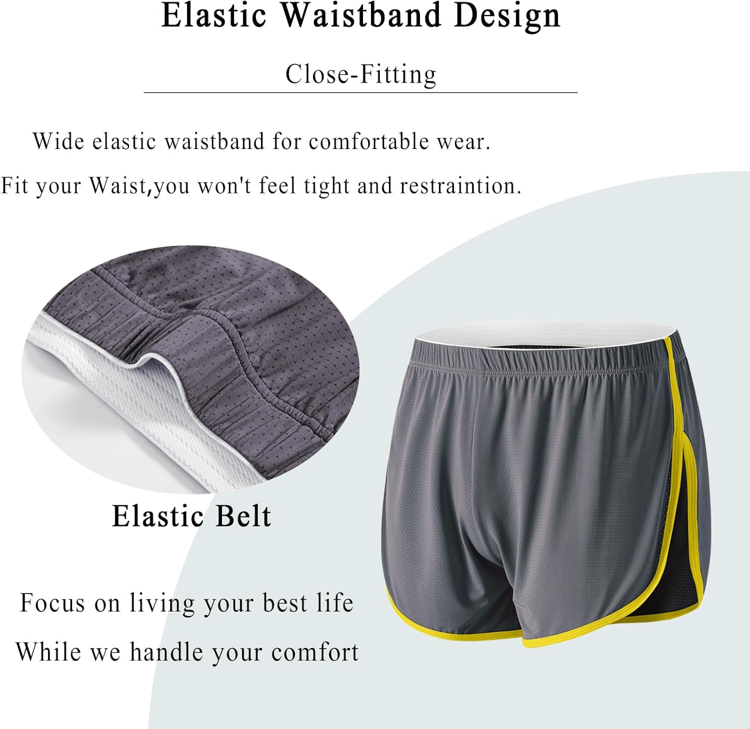 Mens Split Side Boxers Breathable Mesh Boxers for Men Sexy Workout Running shorts - Image 4