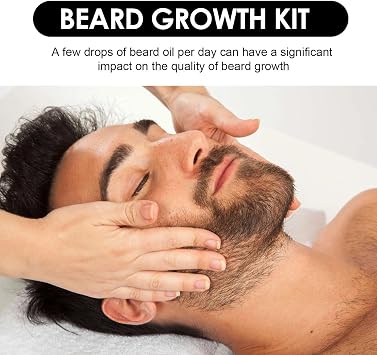 Beard Growth Kit with Derma Roller & Serum for Men