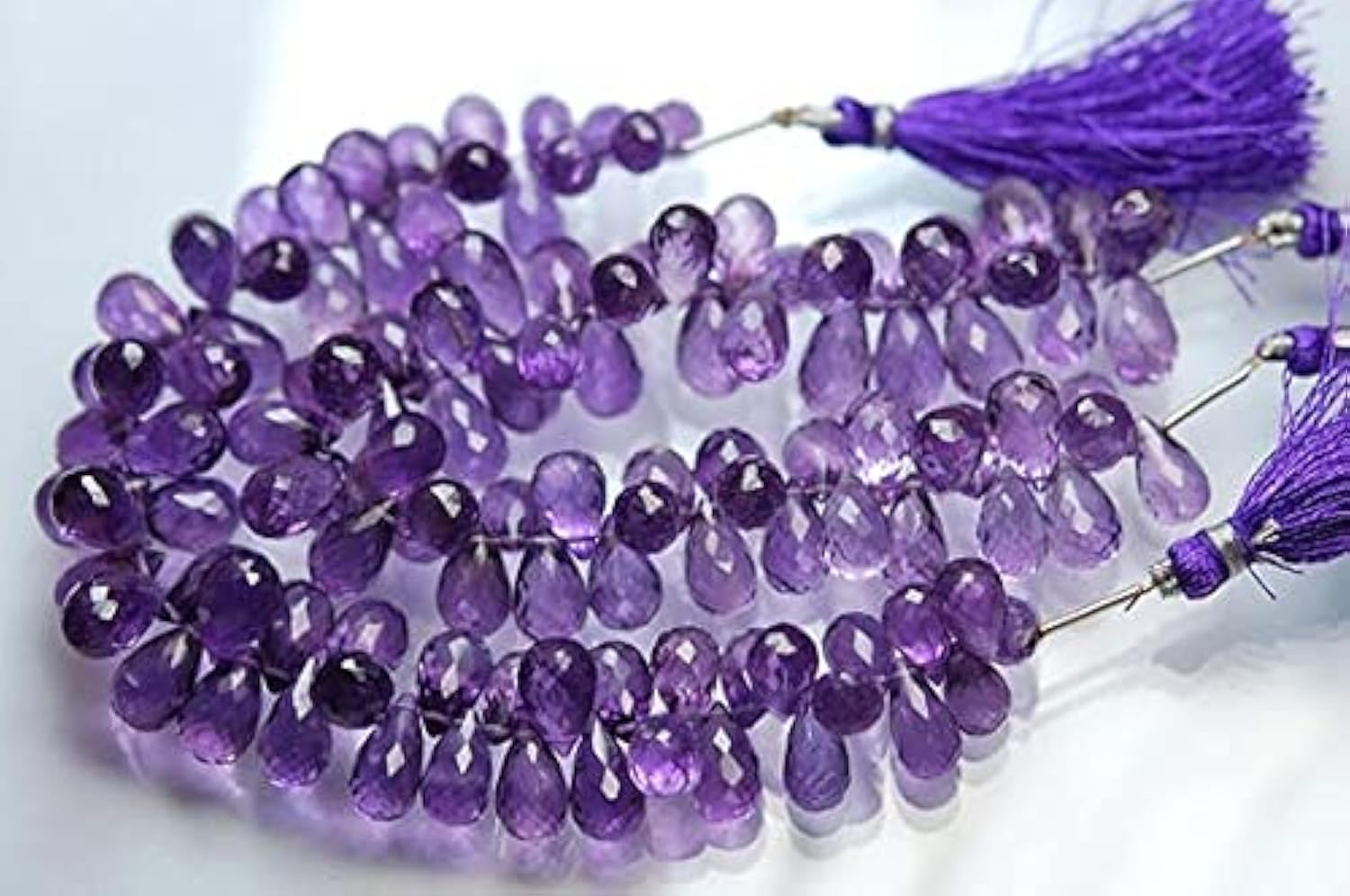 Améthyste naturelle briolette facettée 10-13mm pour perles de bijoux