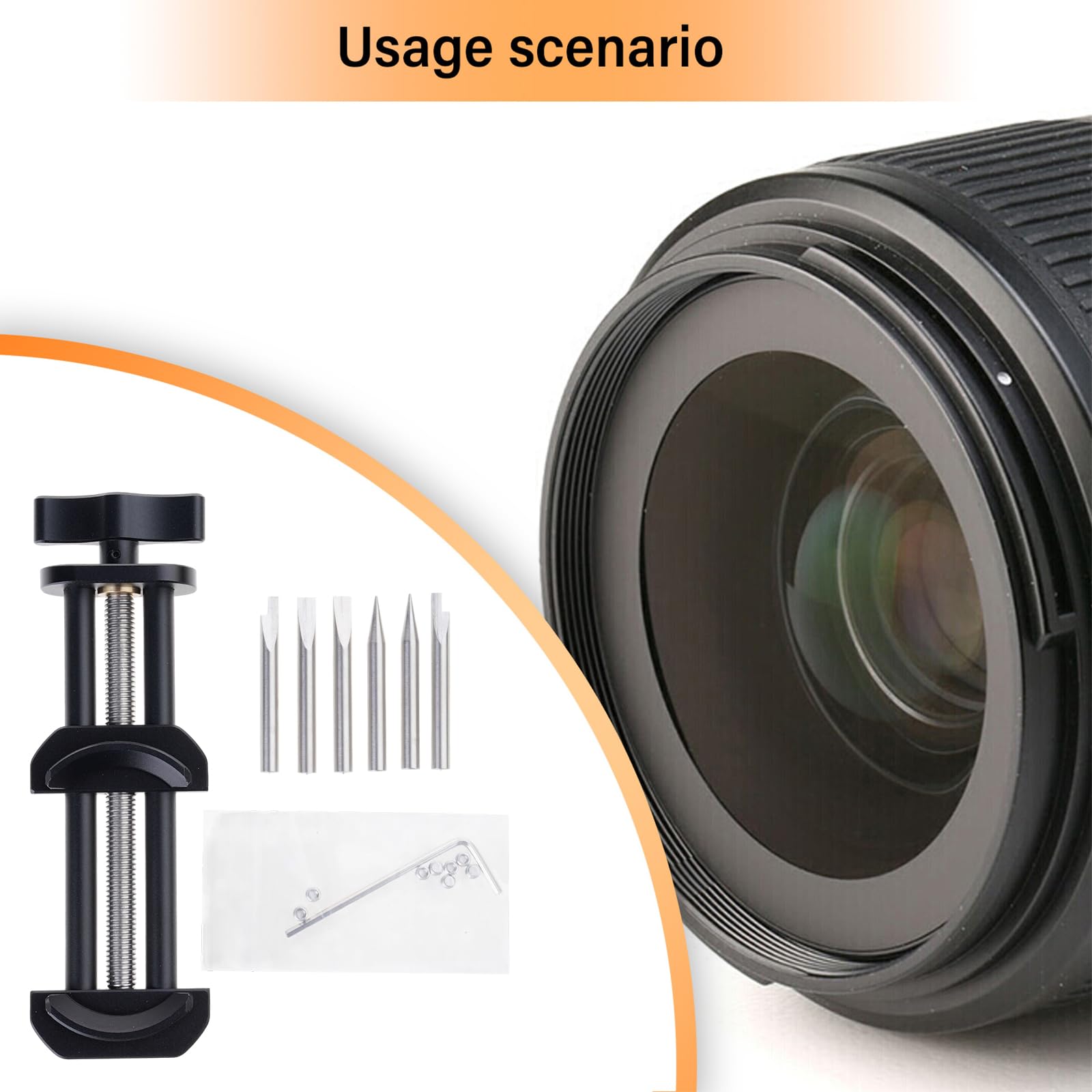Kit completo per la riparazione del filtro dell'obiettivo, morsa per la manutenzione della fotocamera, adatto per dispositivi di studio fotografico di diverse dimensioni