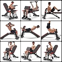 Vista 7 de Adjustable Weight Bench,Utility Workout Bench Foldable Incline Decline Benches for Home Gym Full Body Workout,Load 600LBS