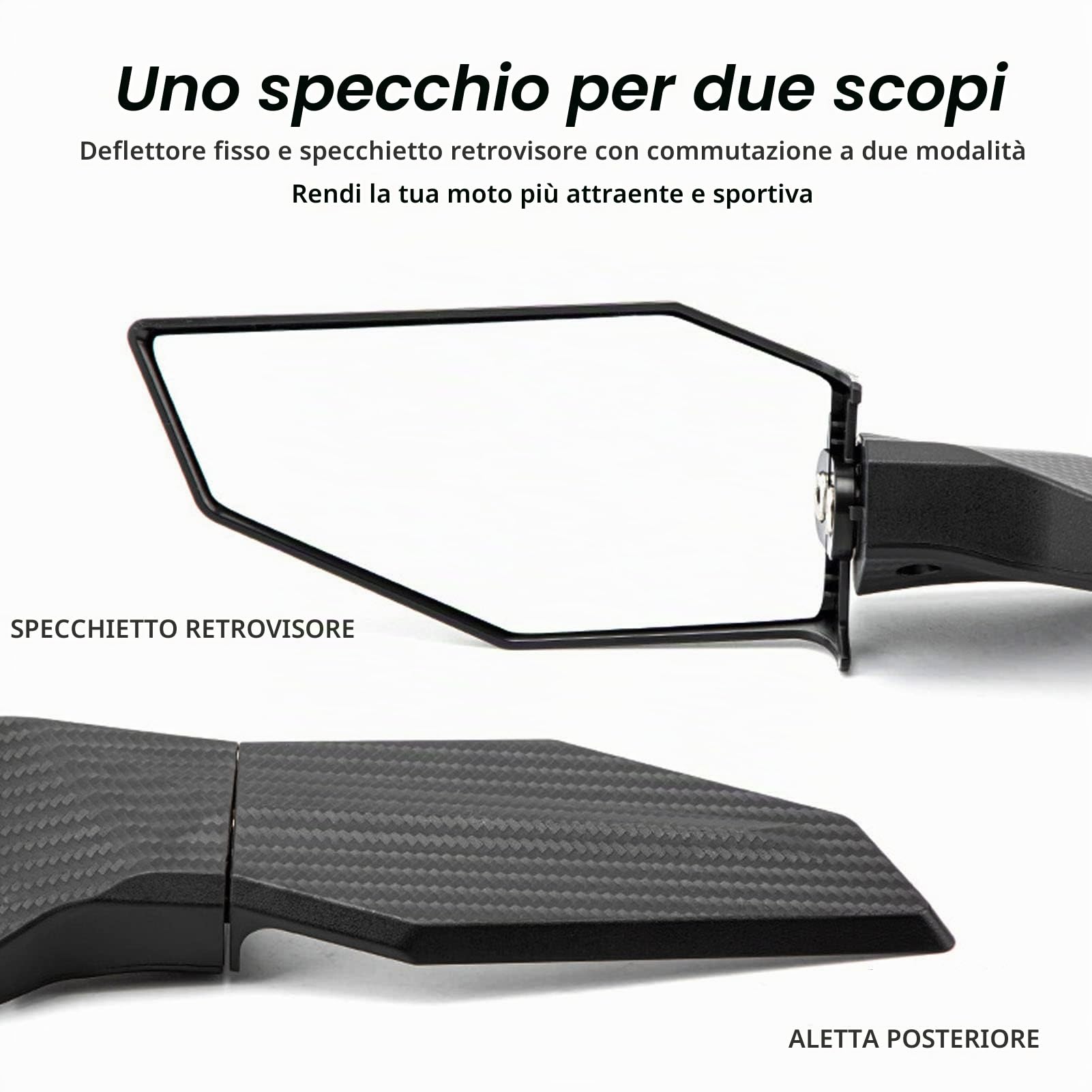 Specchietti Retrovisori Laterali Moto, Specchietti Laterali Girevoli Regolabili con Indicatore di Direzione a LED, Facile Installare, Sostituzione per ZX10R ZX6R ZX636 2019‑2022
