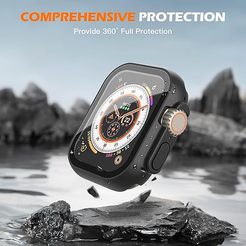 Miniatura 5 de Misxi Paquete de 2 - Funda impermeable con botón diseñada para Apple Watch Ultra 2  Ultra de 49 mm, funda protectora rígida anticaídas de