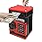 Cargooy Mini ATM Piggy Bank ATM Machine Best Gift for Kids,Electronic Code Piggy Bank Money Counter Safe Box Coin Bank for Boys Girls Password Lock Case (Black Red)