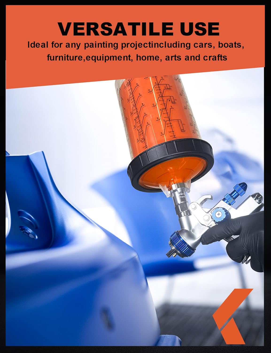 Disposable Paint Sprayer Mixing Cup Liners and Lid System for HVLP Spray Gun,Car Paint Gun 20 Ounce(600ml)Kit with 40 Cups Liners,40 Lids with Strainer,1 Hard Cup with Retainer Ring,20 Plugs