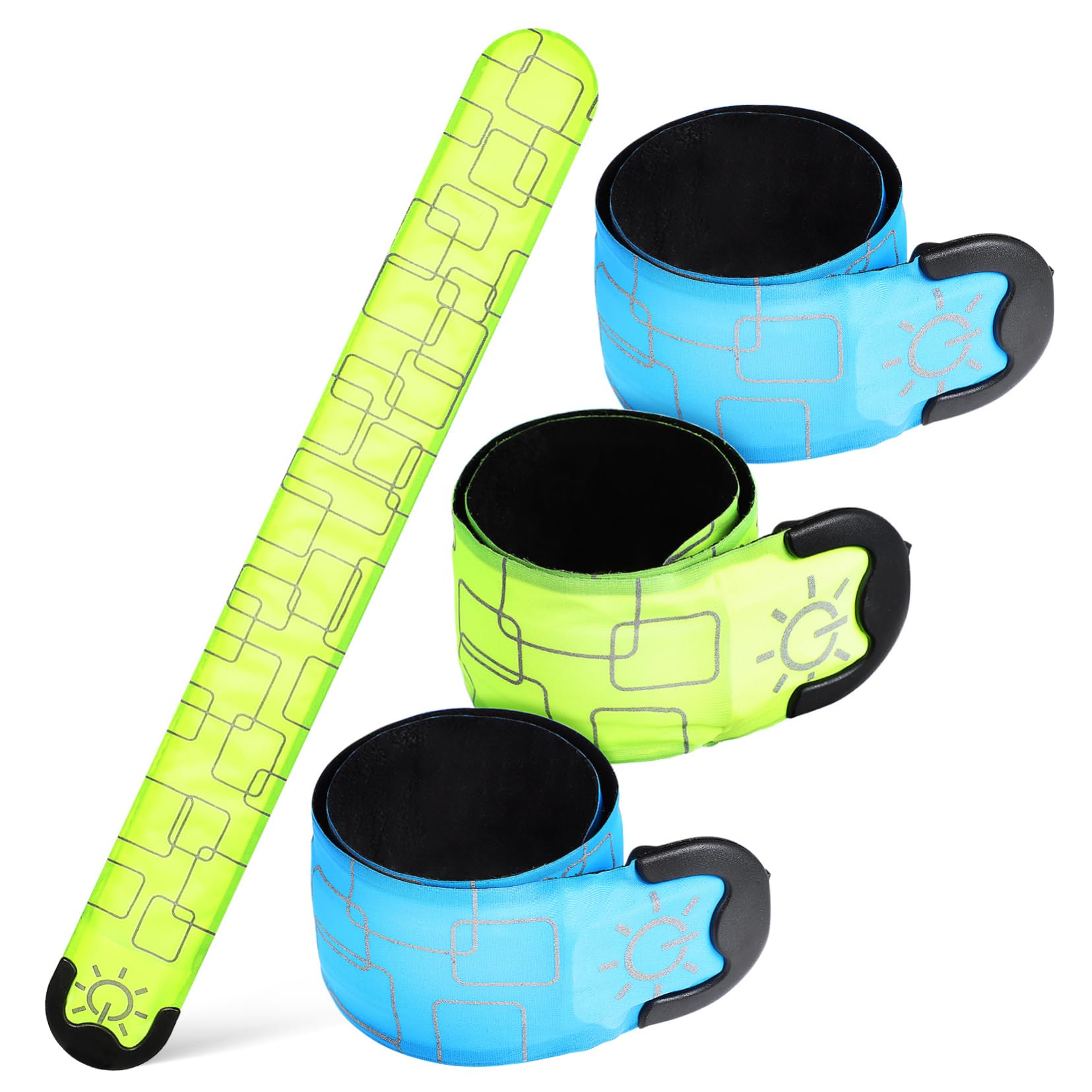 HEMOTON 4piezas Papa Brazaletes Led Reflectantes Recargable por USB para Correr La Noche