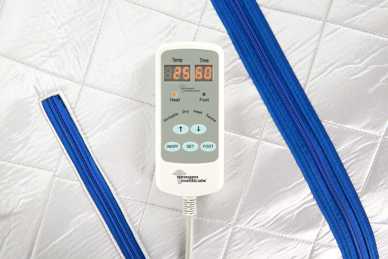 Sauna portatile a infrarossi con pediluvio riscaldante, 4 riscaldatori in carbonio, sedia, 1050 W