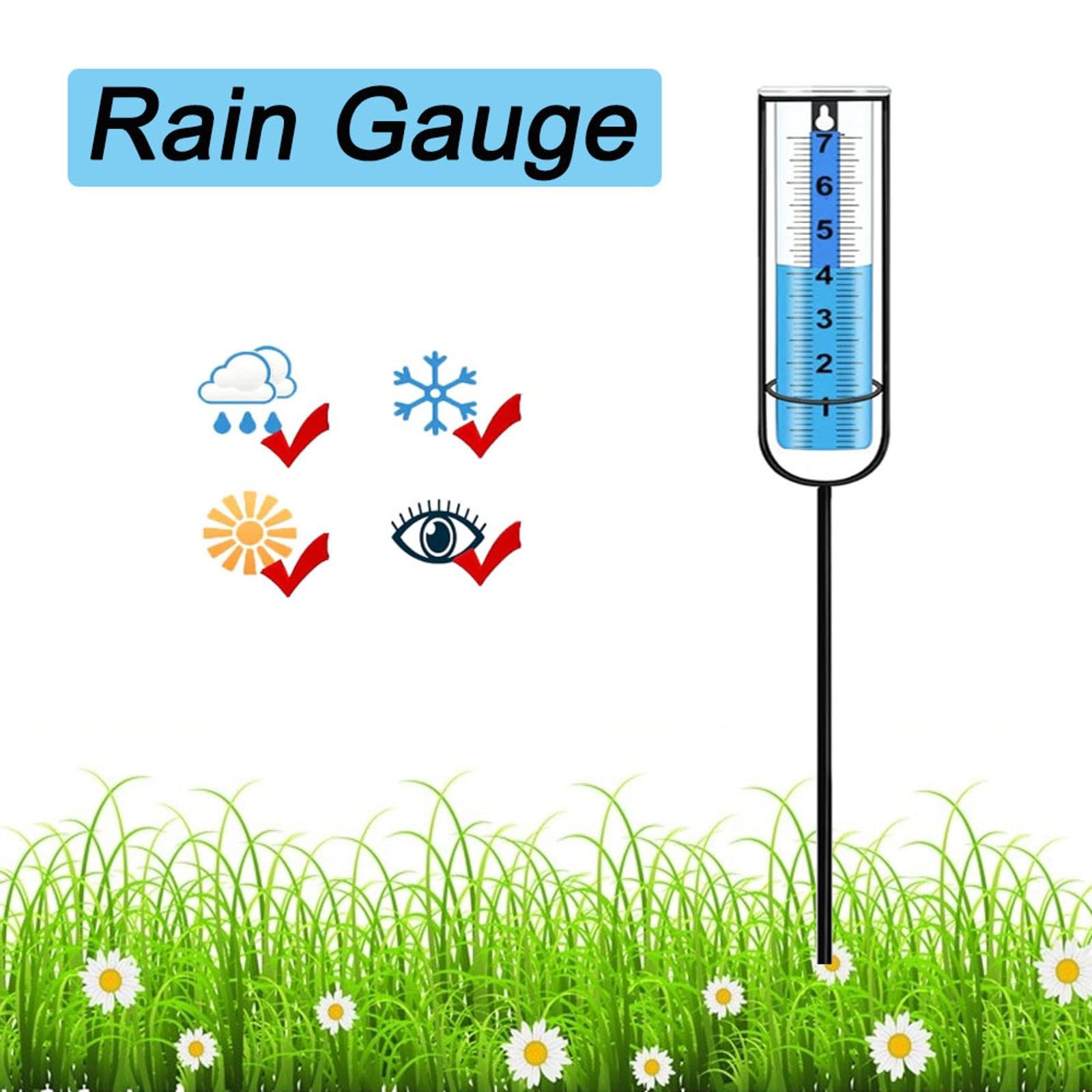 SagaSave 4 pluviometri per esterni, strumenti di misurazione della pioggia, strumento di misurazione delle precipitazioni, numeri chiari e altezza regolabile, monitor di precipitazione per giardino