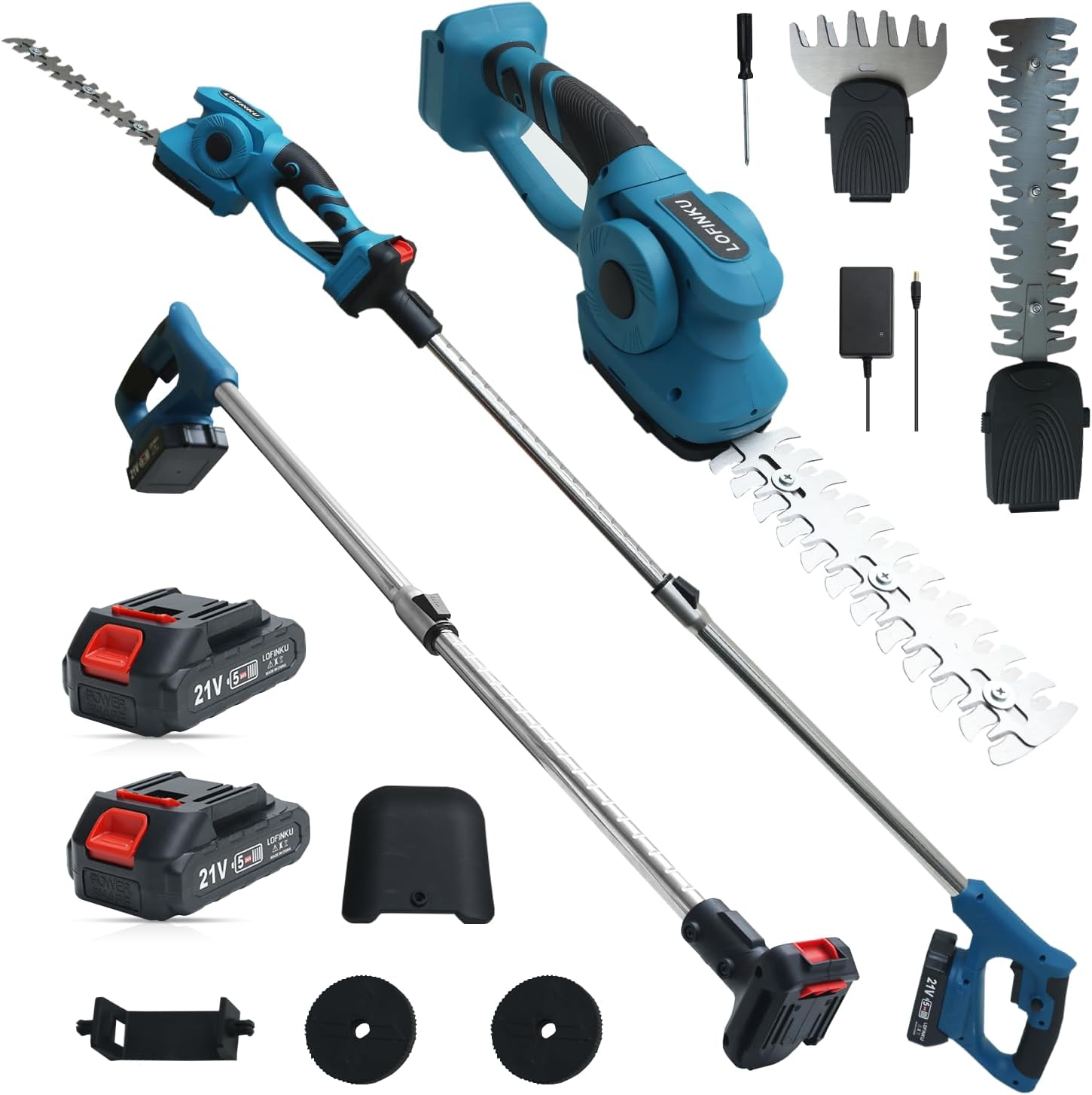 Cordless Pole Hedge Trimmer,Electric Hedge Trimmer,Telescopic Pole Compact and Lightweight,Powerful Cutting