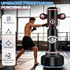Bolsa de boxeo de pie con guantes, 70 pulgadas, con soporte para adultos y adolescentes, inflable para principiantes, entrenamiento de MMA, Muay Thai, fitness 2