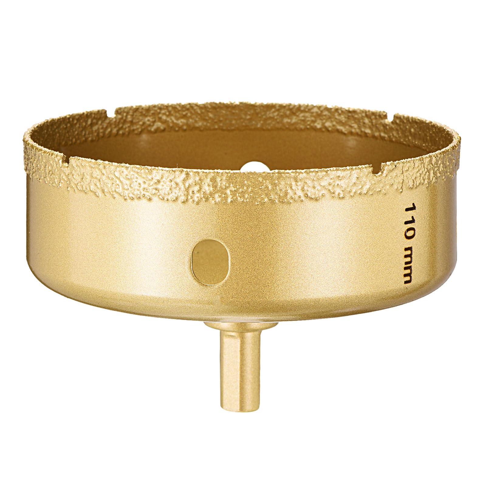 PATIKIL 4-5/16" Diamond Hole Saw 110mm Diamond Tip Hole Cutter 3-Flat Shank for Hand Drilling Ceramic Porcelain Marble Tiles Stone Brick Hard Material - Gold Tone