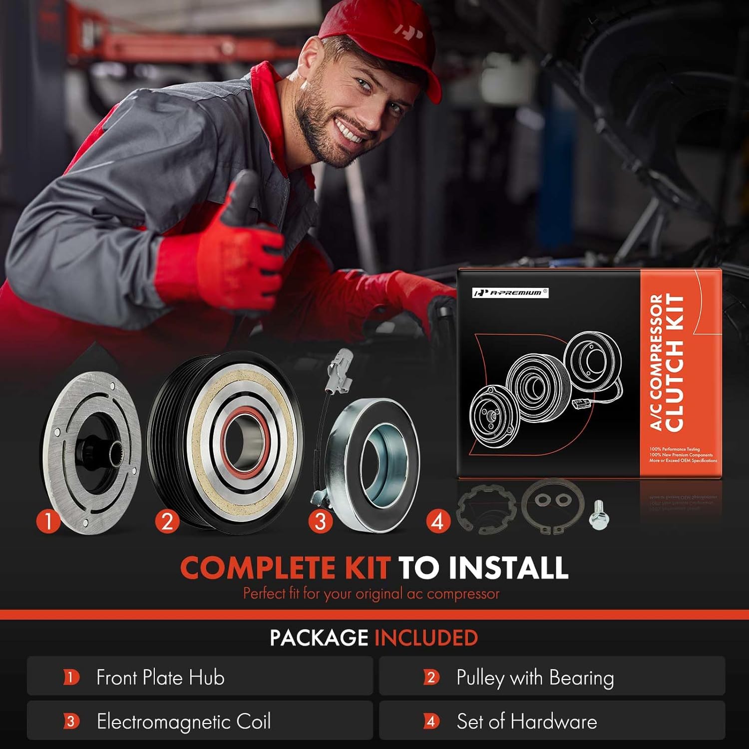 A-Premium Air Conditioner AC Compressor Clutch Kit Compatible with Toyota Camry 2012-2017, Highlander 2011-2013, Sienna 2011-2016, Avalon 2013-2018 & Lexus ES350 2013-2018, RX350 2010-2015, 3.5L