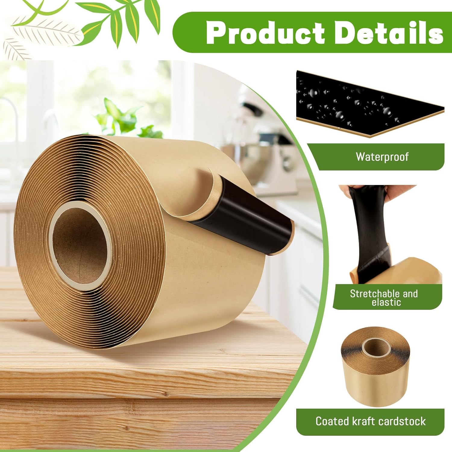 U0U 2PCS Pond Liner Seam Tape,3" x 40' Self Adhesive Double Sided Butyl Pond Seam Tape for EPDM Pond Liners,Waterproof Sealing Tape for EPDM Pond Liner Garden Cover Repair