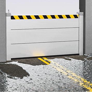 WDJBPSH Emergency Flood Protection Aluminum Baffle for Rainy Season/Hurricane/Basement/Home Exterior WallEntrance, 20 Ft 17 10 8 6 Ft Wide Detachable Anti-Flood Wall13 ft x 1.9ft