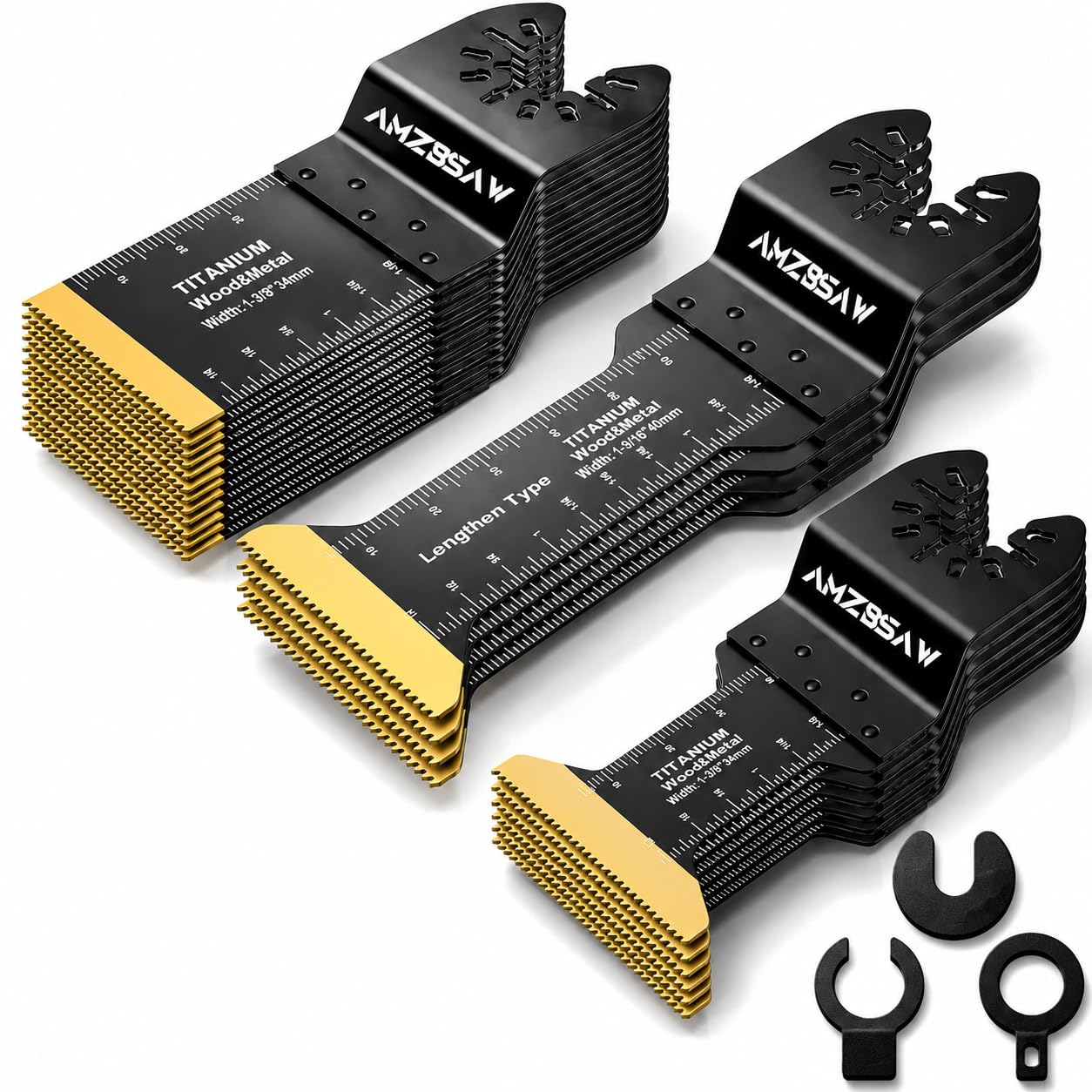 22 cuchillas oscilantes de titanio multiherramienta de corte de metal, hojas de sierra universales para clavos de metal, material duro y plástico de madera, kits de cuchillas multiherramienta para