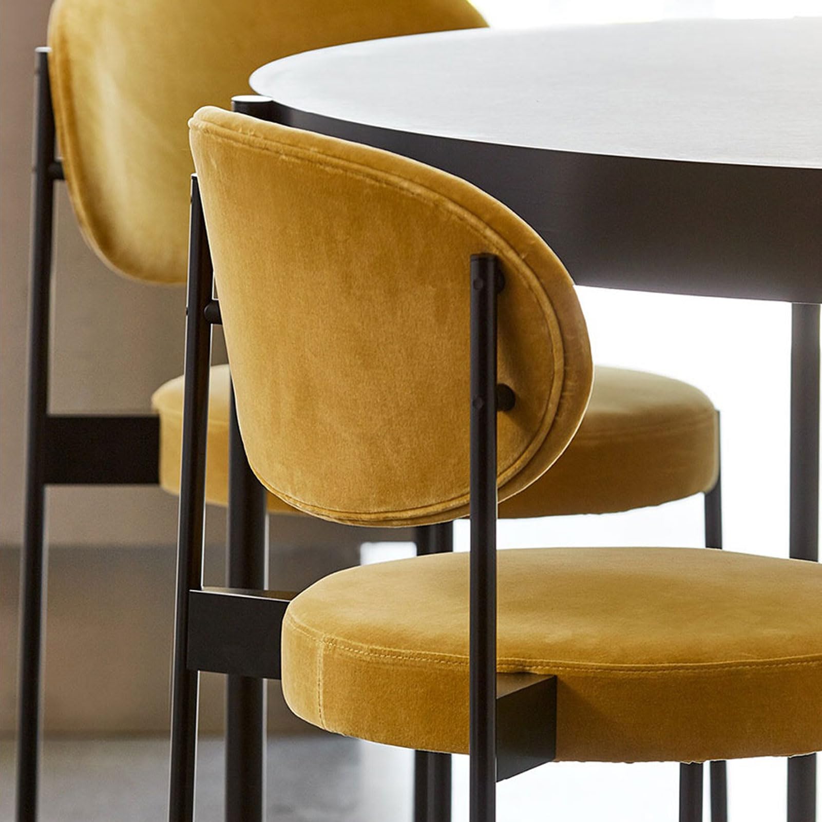 Nowoczesne, minimalistyczne krzesło restauracyjne, tapicerowane krzesła kuchenne, konstrukcja bez podłokietników, nowoczesne krzesło bez podłokietników (A)