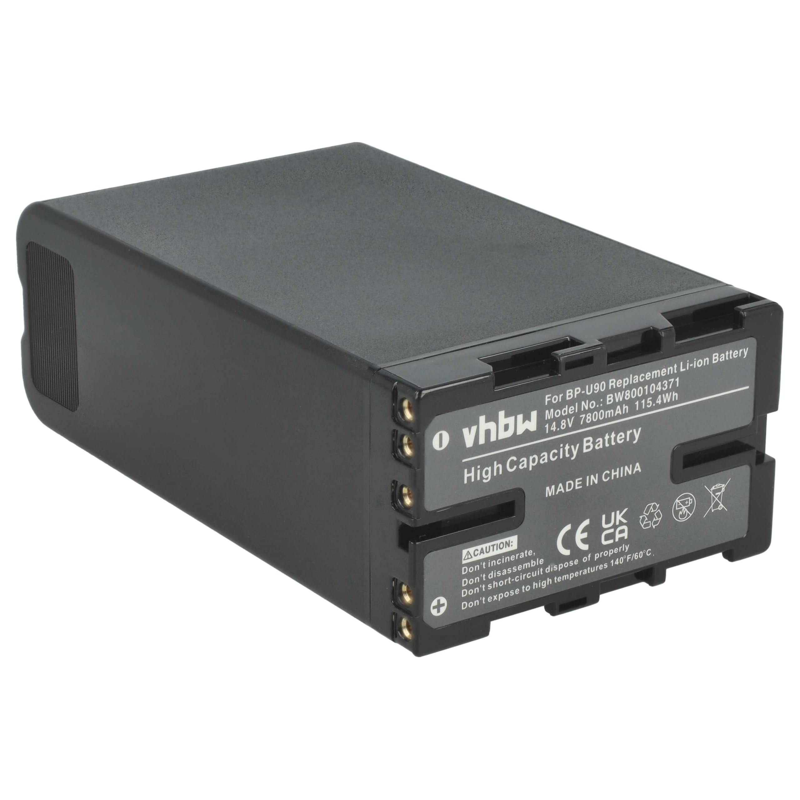 vhbw Batería reemplaza Sony BP-U90, BP-U60, BP-U30, BP-U95 para cámara de vídeo (7800 mAh, 14,8 V, Li-Ion) con Chip