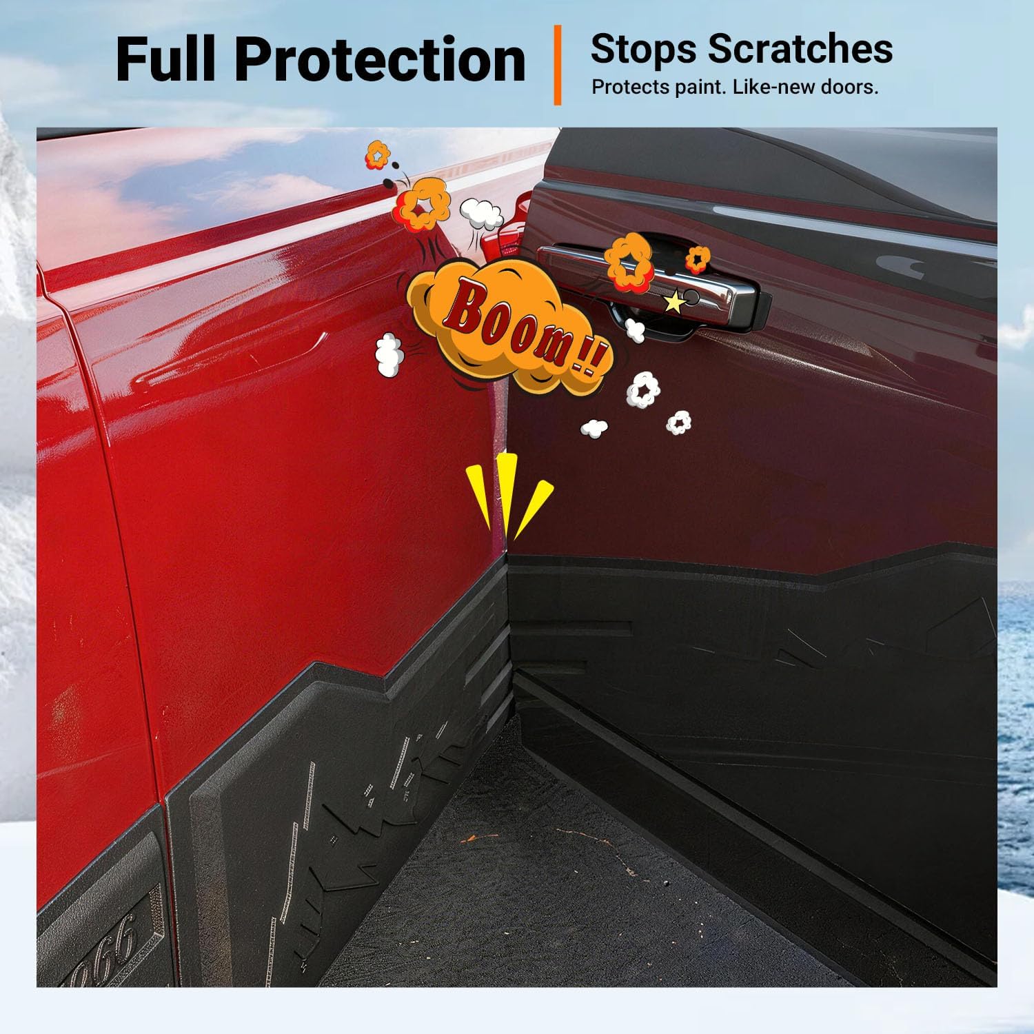 powoq 4 Door Door Molding Trim Compatible with 2021-2026 Ford Bronco Side Door Protector TPE Body Side Molding Trim Replacement for 2021-2026 Ford Bronco Accessories