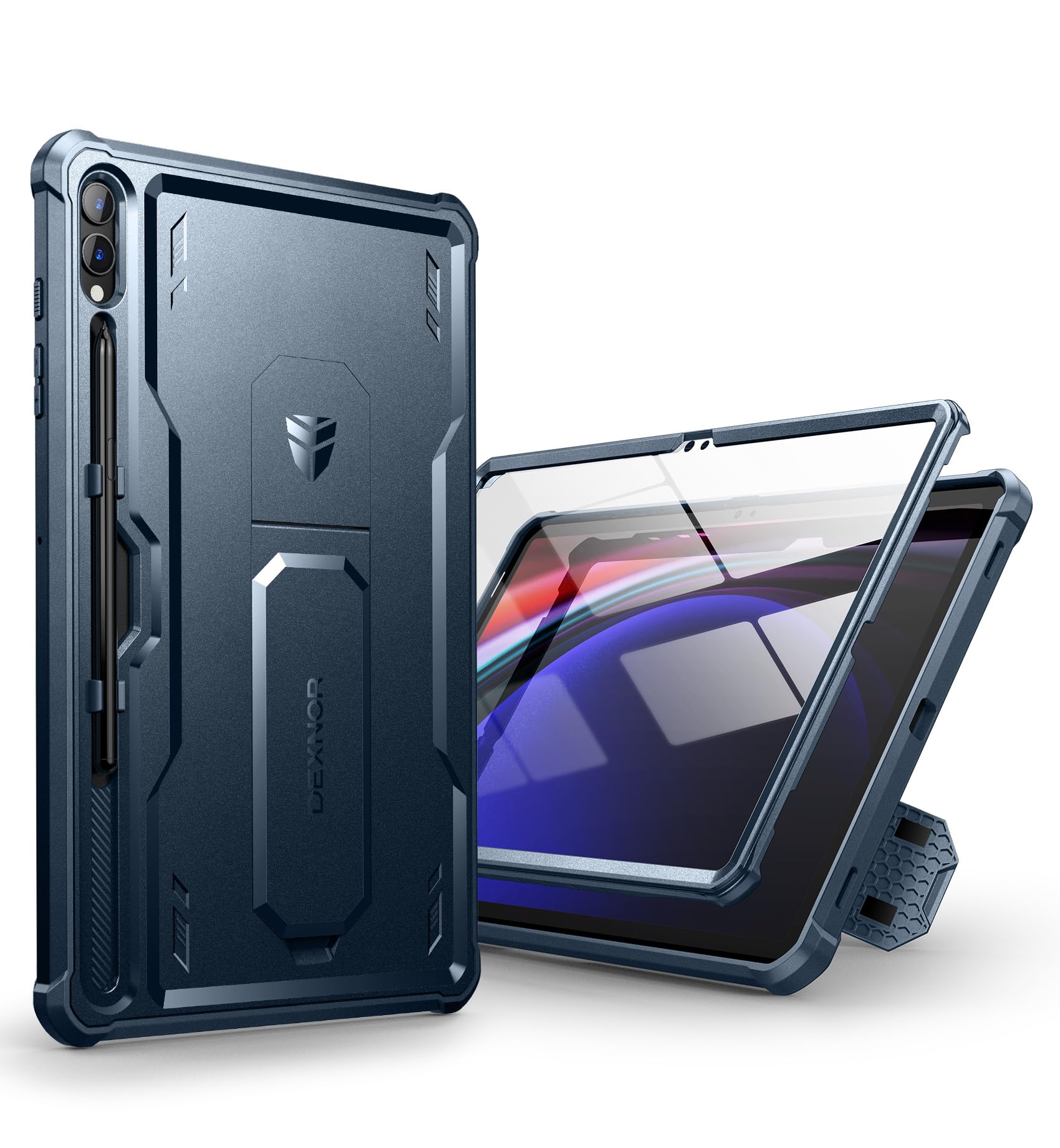 Dexnor Case for Samsung Galaxy Tab S10 Plus (2024) / Galaxy Tab S9 Plus (2023) 12.4 Inch, [Built in Screen Protector & Kickstand] with Pen Holder