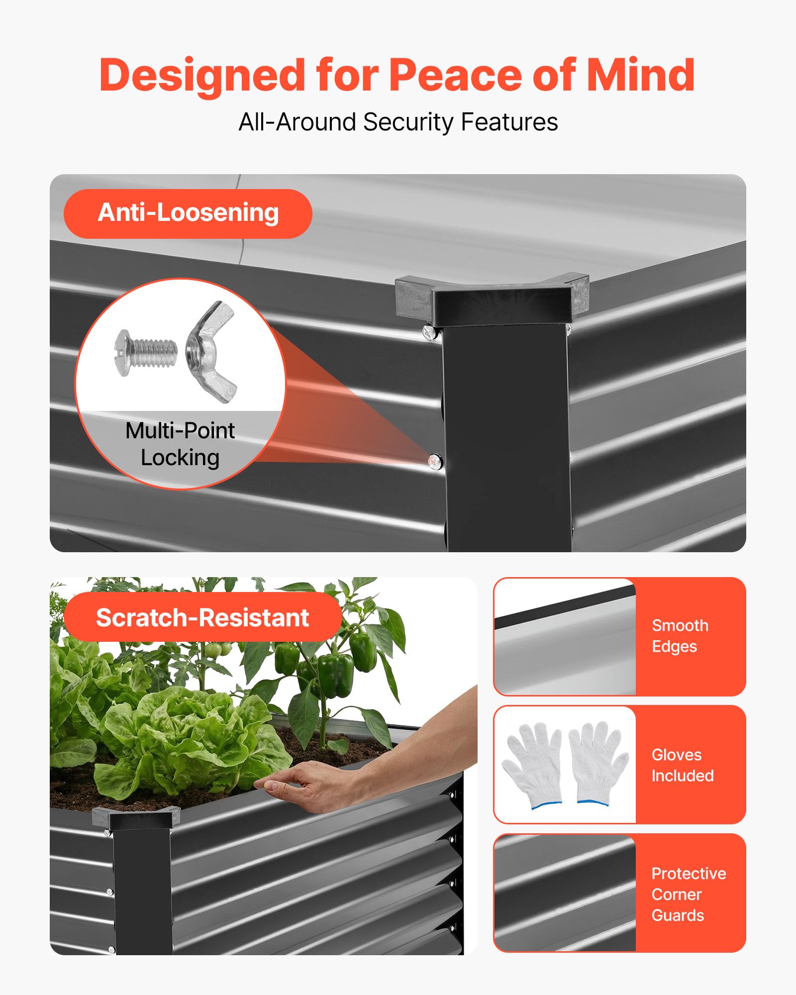 VEVOR 2 szt. Ocynkowana metalowa podwyższona donica 2030 x 1020 x 460 mm, rabat ogrodniczy prostokątny metalowy stojak na kwiaty rośliny warzywne ogród ogród warzywny