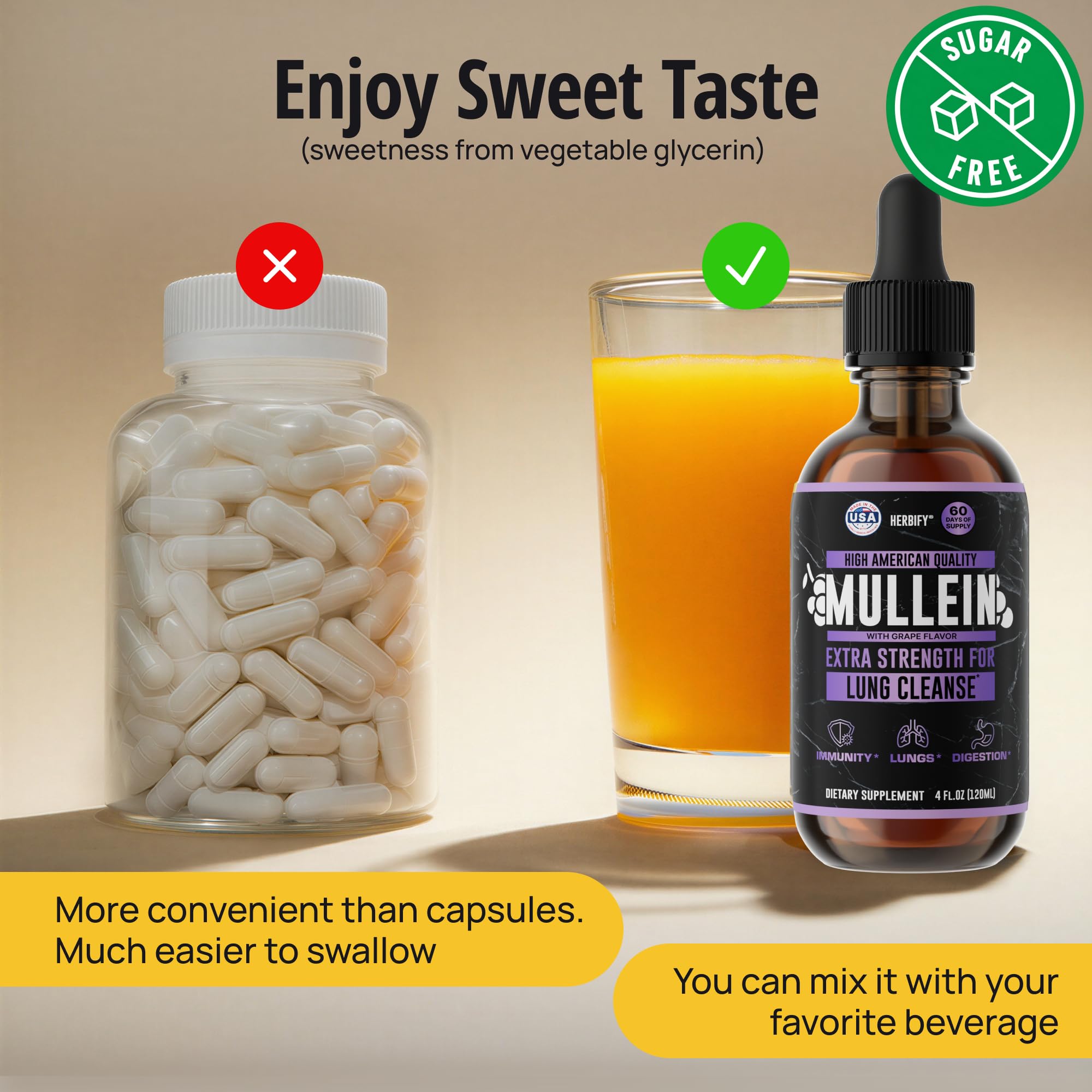 Mullein Drops - Lung Cleanse - Leaf Extract - Powerful Mullein for Immune Support, Detox & Respiratory Support - Made in USA - Herbal Supplements - 4 Oz Grape Flavor — Amazon image 5
