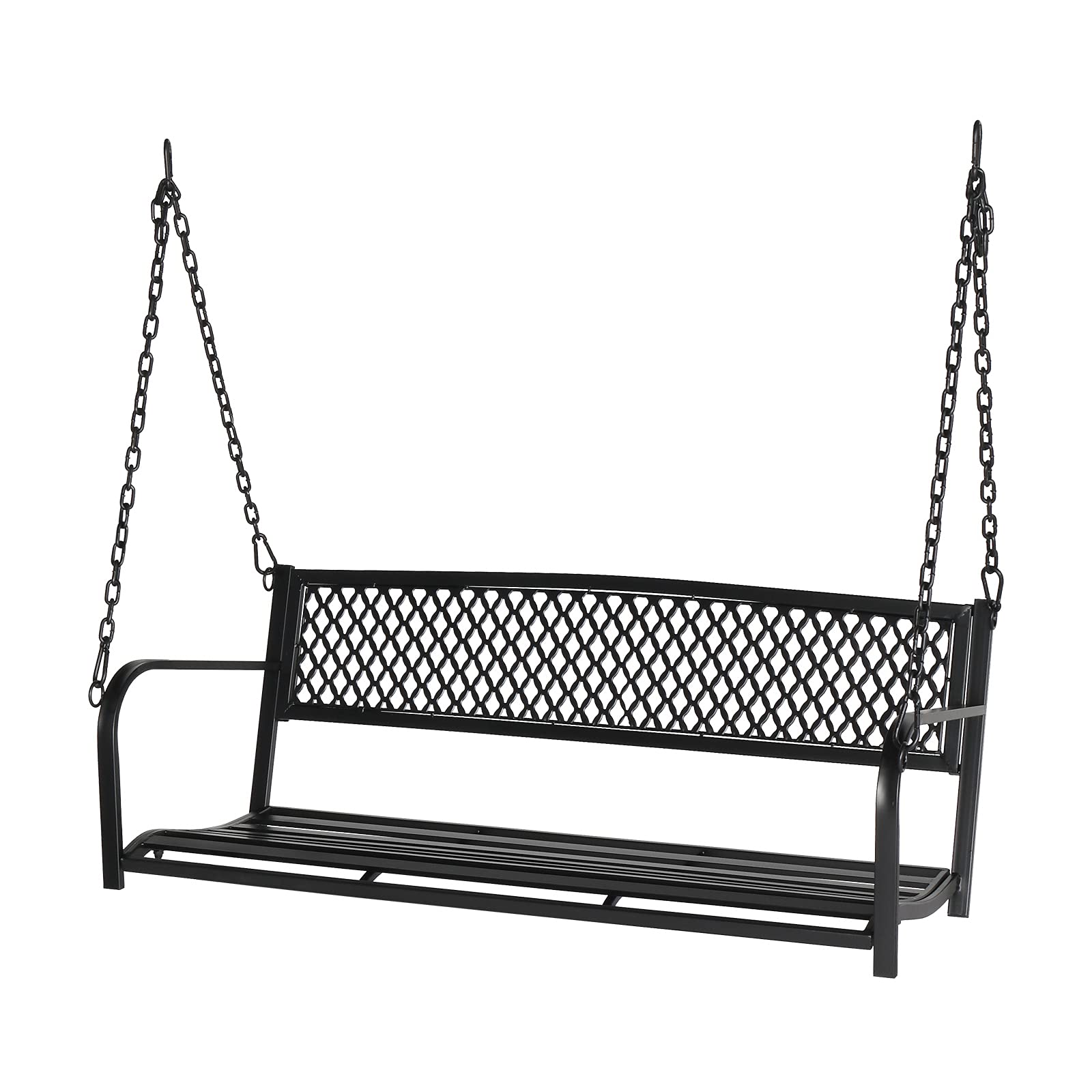 VINGLI Upgraded Metal Patio Porch Swing, 660 LBS Weight Capacity Steel Porch Swing Chair for Outdoors, Heavy Duty Garden Swing Bench for Gardens & Yards (Pattern 2)