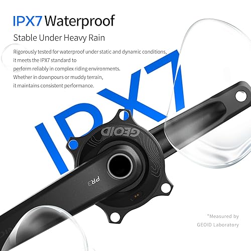 Miniatura 8 de GEOID PM500 Bielas medidor de potencia para bicicleta,  1.5% de precisión, peso ligero de 23.99 oz, batería de 300 h de larga duración, 110 BCD,