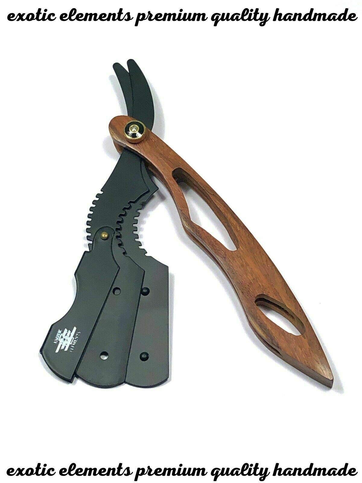 Men’s Shaving Blade - Wooden Style - Barber Straight Edge Razor - Unique Handle