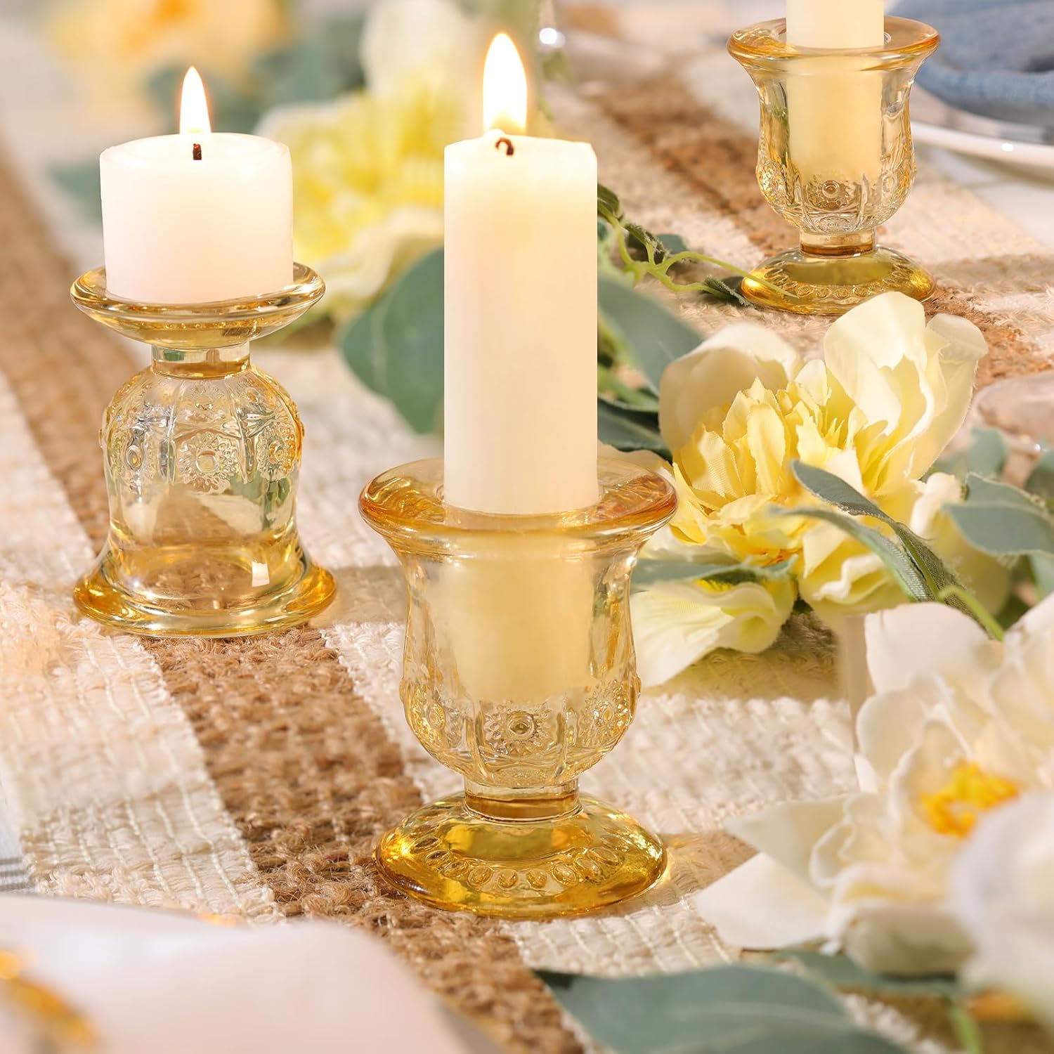 10pcs Gold Candlestick Holders, Glass Taper Candle Holders for Table Centerpiece Decor, Wedding, Birthday, Gift - Image 5