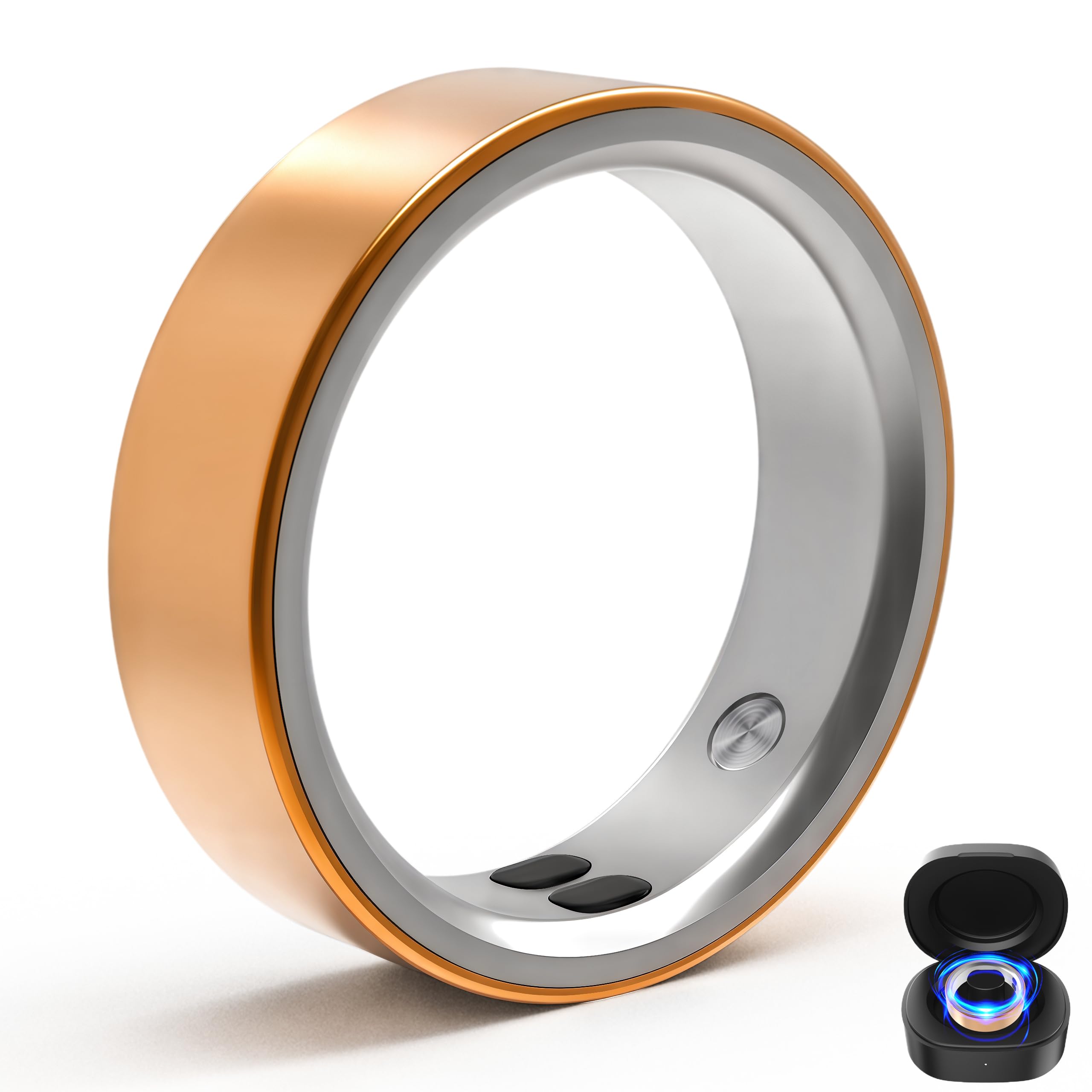 Smart Rings for Women Men,Sleep Tracking Wearable,Fitness Tracker Ring with Step/Heart Rate/Blood Oxygen/Distance/Calorie,Clock Vibration,No Subscription Fee,5ATM Waterproof, iOS&amp;Android(Rose Gold10)
