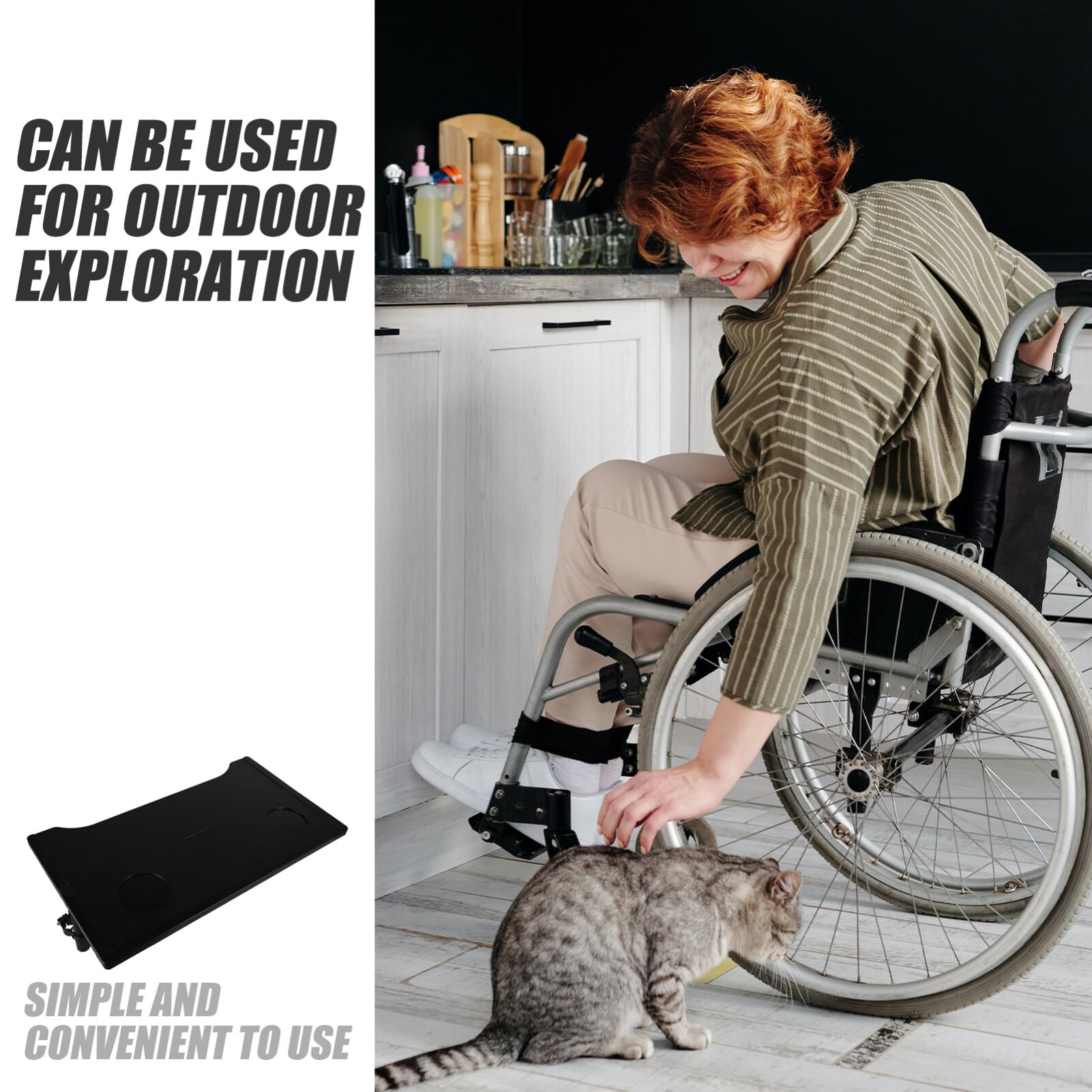 FRCOLOR Wheelchair Tray Table with Cup Holder Detachable Wheelchair Lap Tray Wheelchair Eating Board Adults Scooter Accessories for Elderly Dining Reading and Resting