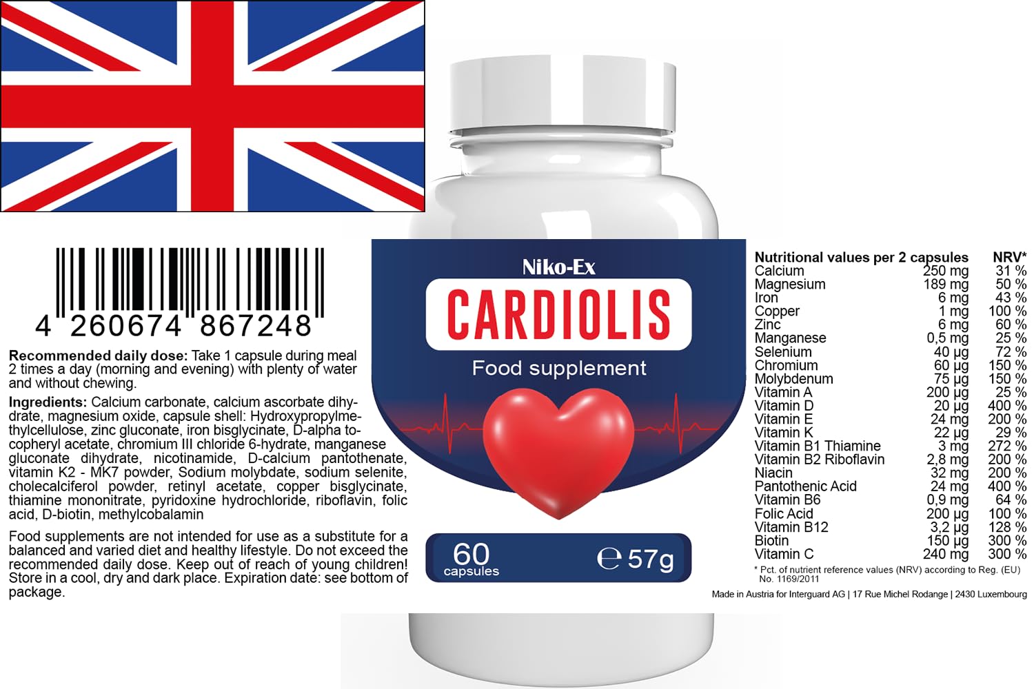 Cardiolis Forte - 180 Cápsulas (3x 60 Cápsulas), Paquete de 3