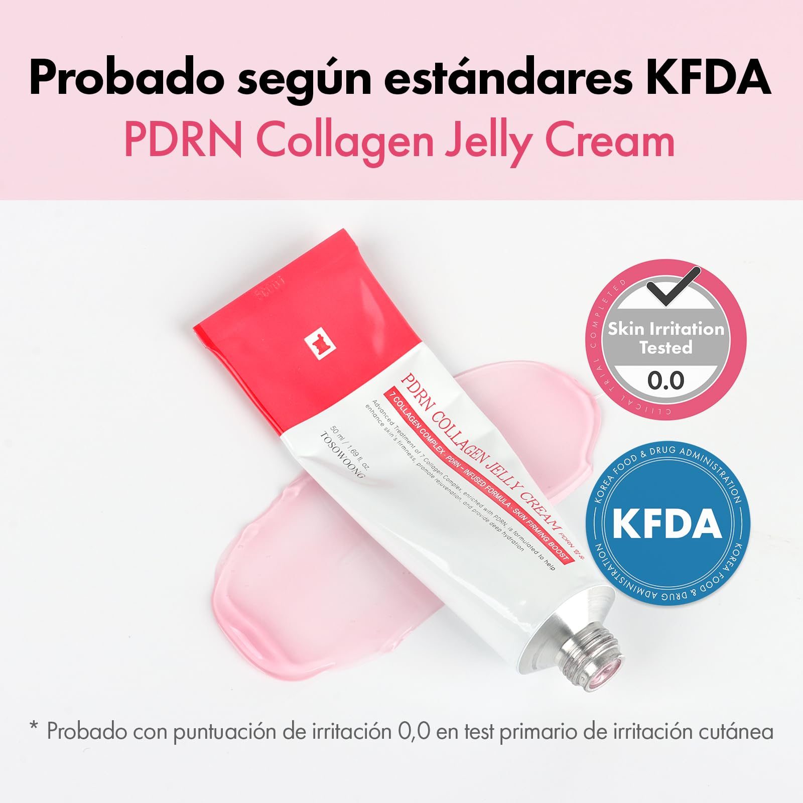 TOSOWOONG Crema Jelly PDRN y Colágeno, Reafirmante, Tono Desigual, Glow | 5.000ppm PDRN de ADN de salmón, Niacinamida, colágeno hidrolizado, hidratante, sin colorantes, K-Beauty, 50 ml