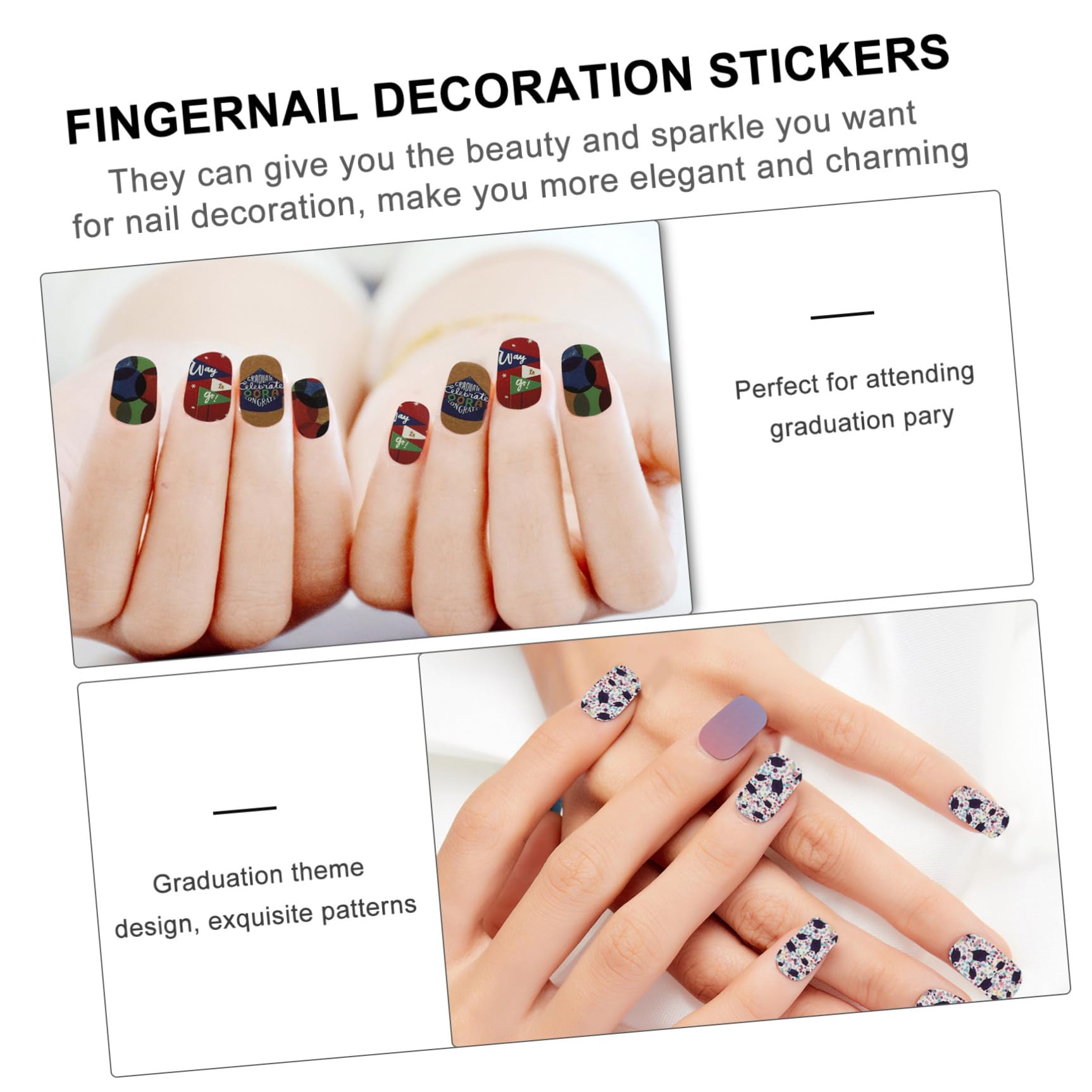 Housoutil 48fogli Adesivi Per Unghie Decorazioni Per Unghie Creative e Tra Fantasie e Pratiche Per Nail Art